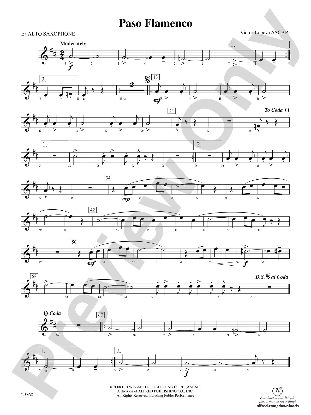 Paso Flamenco: E-flat Alto Saxophone