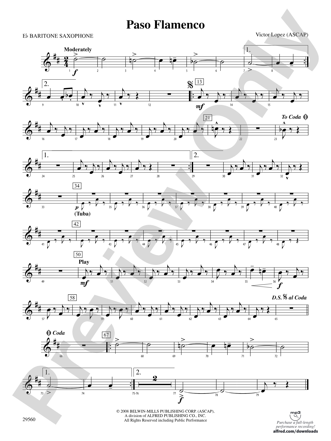 Paso Flamenco: E-flat Baritone Saxophone