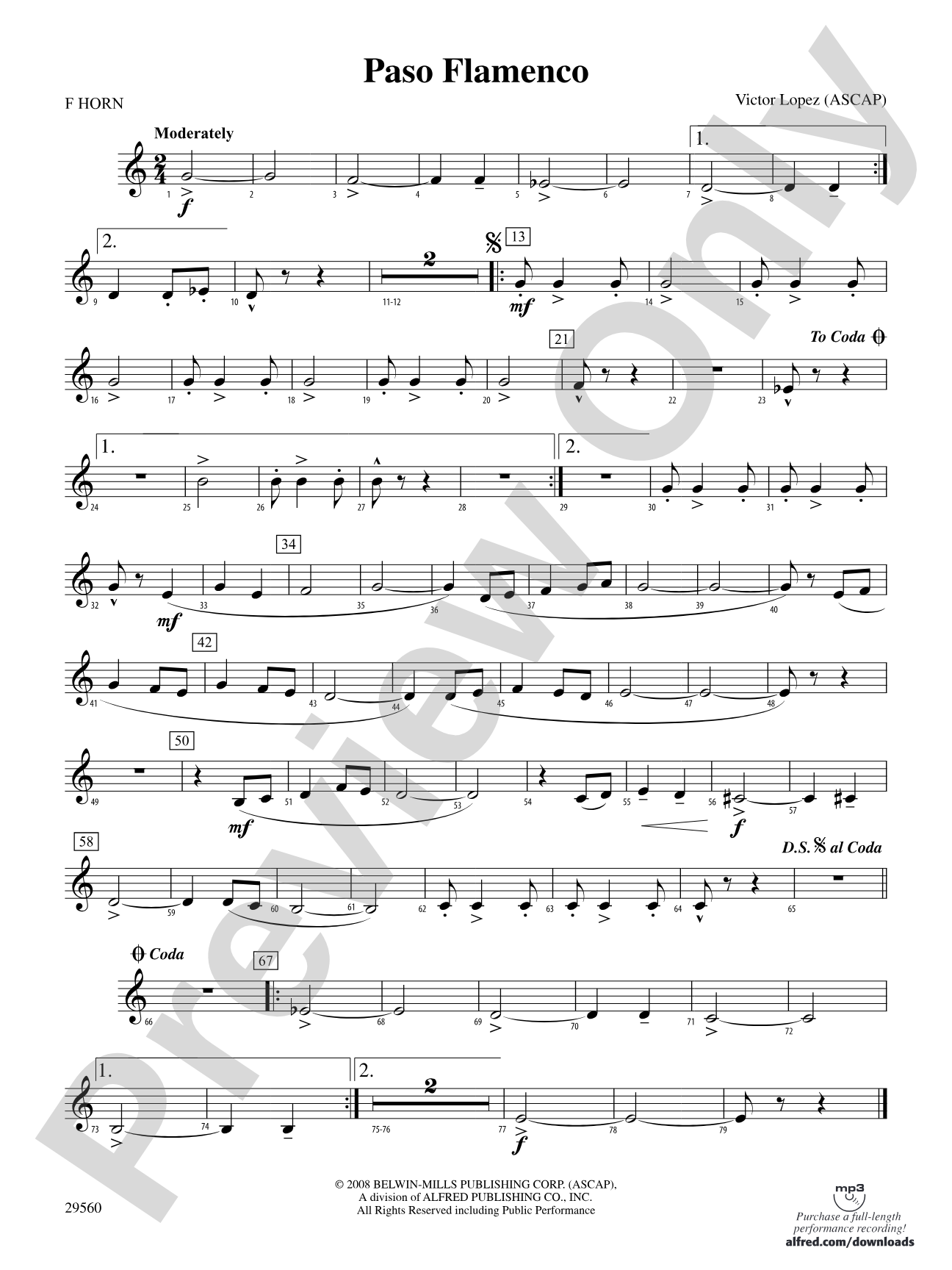 Paso Flamenco: 1st F Horn