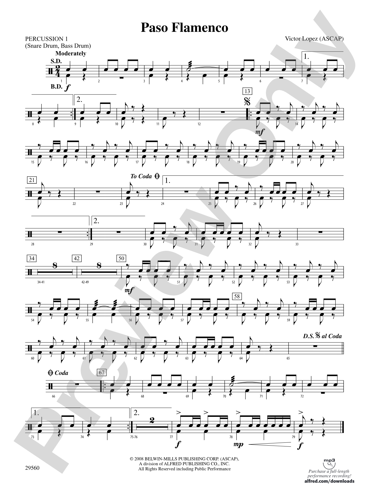 Paso Flamenco: 1st Percussion
