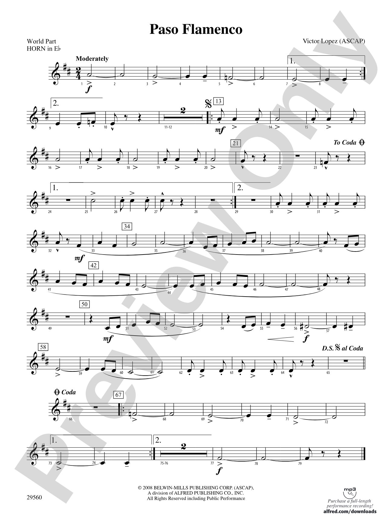 Paso Flamenco: (wp) 1st Horn in E-flat