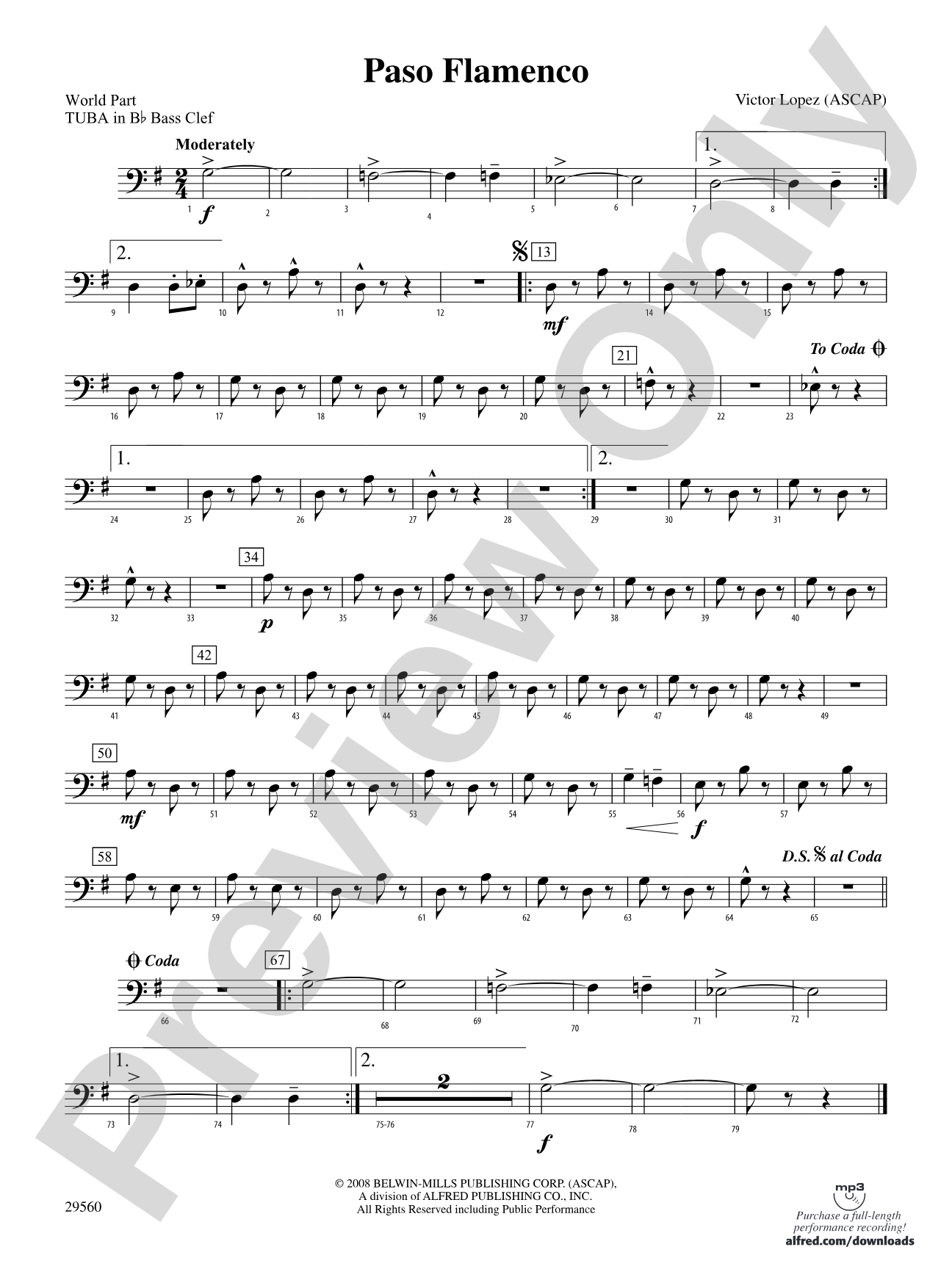 Paso Flamenco: (wp) B-flat Tuba B.C.