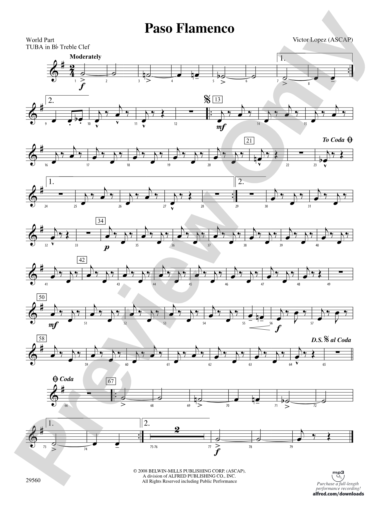 Paso Flamenco: (wp) B-flat Tuba T.C.