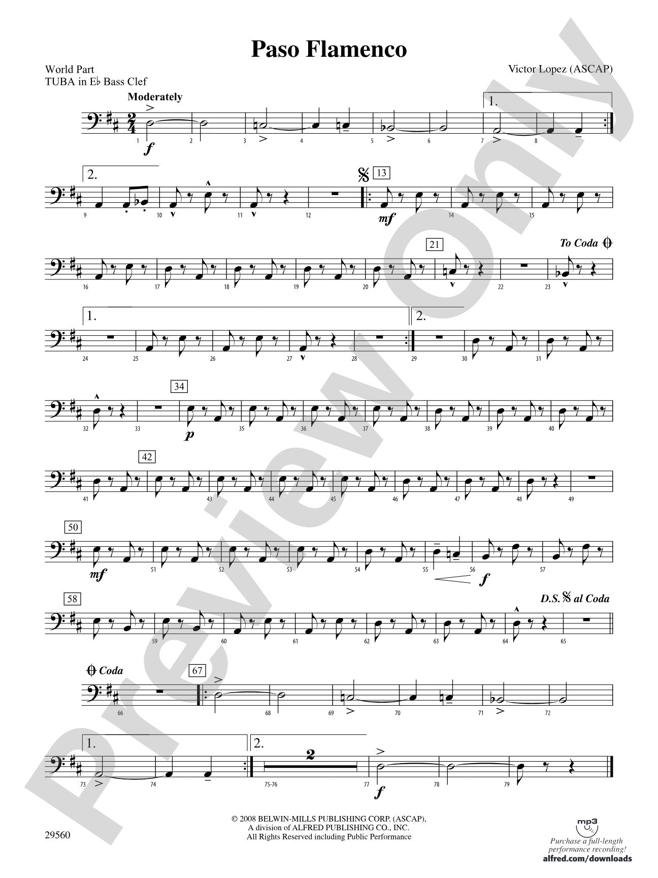 Paso Flamenco: (wp) E-flat Tuba B.C.