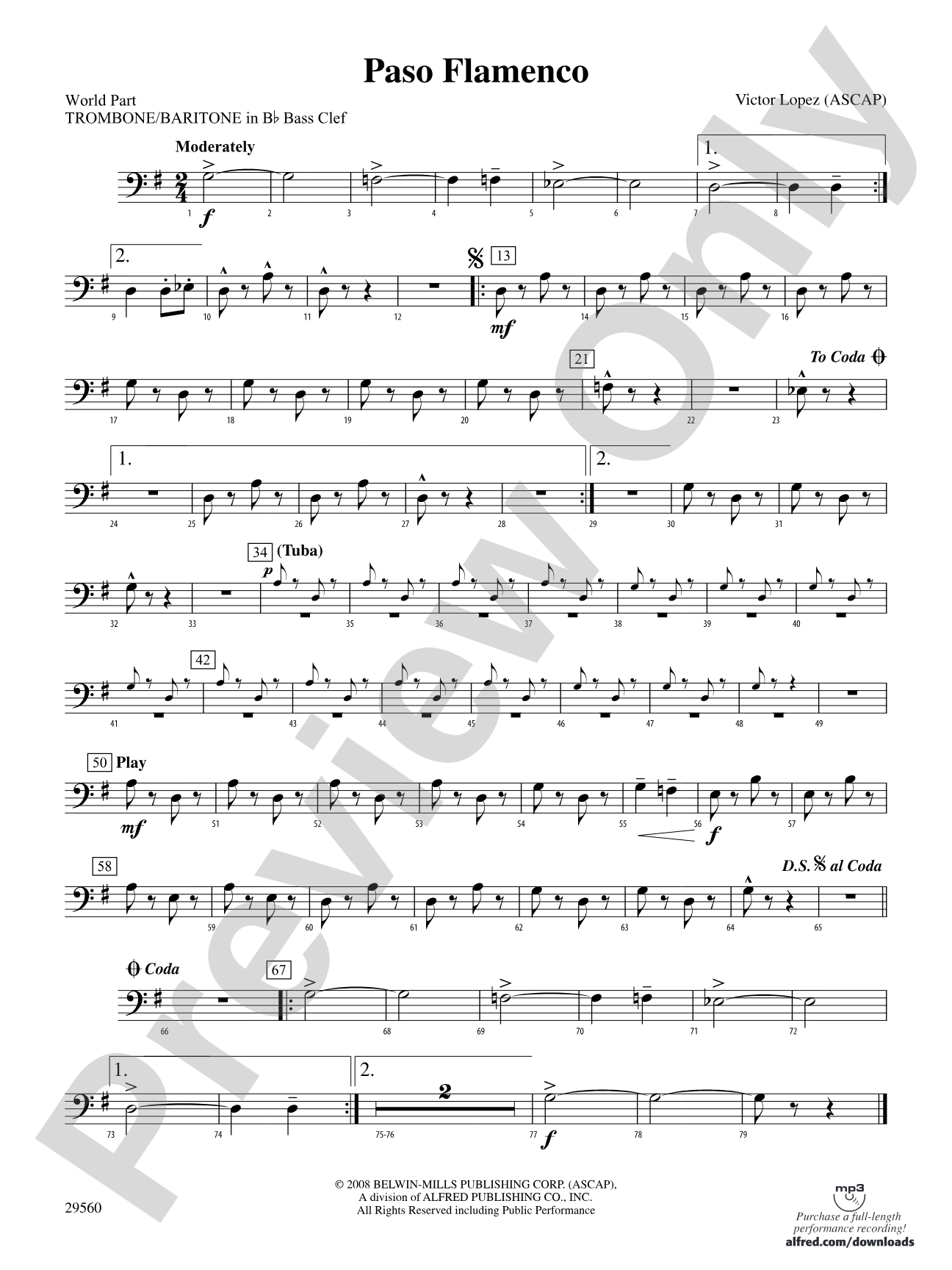 Paso Flamenco: (wp) 1st B-flat Trombone B.C.