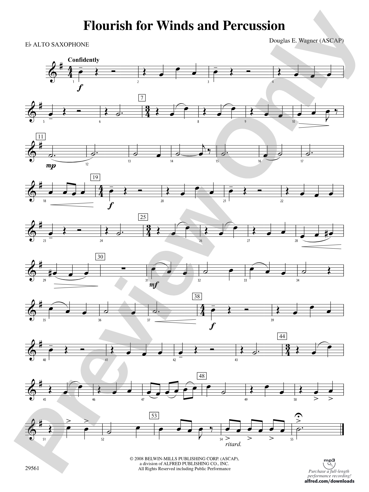 Flourish for Winds and Percussion: E-flat Alto Saxophone