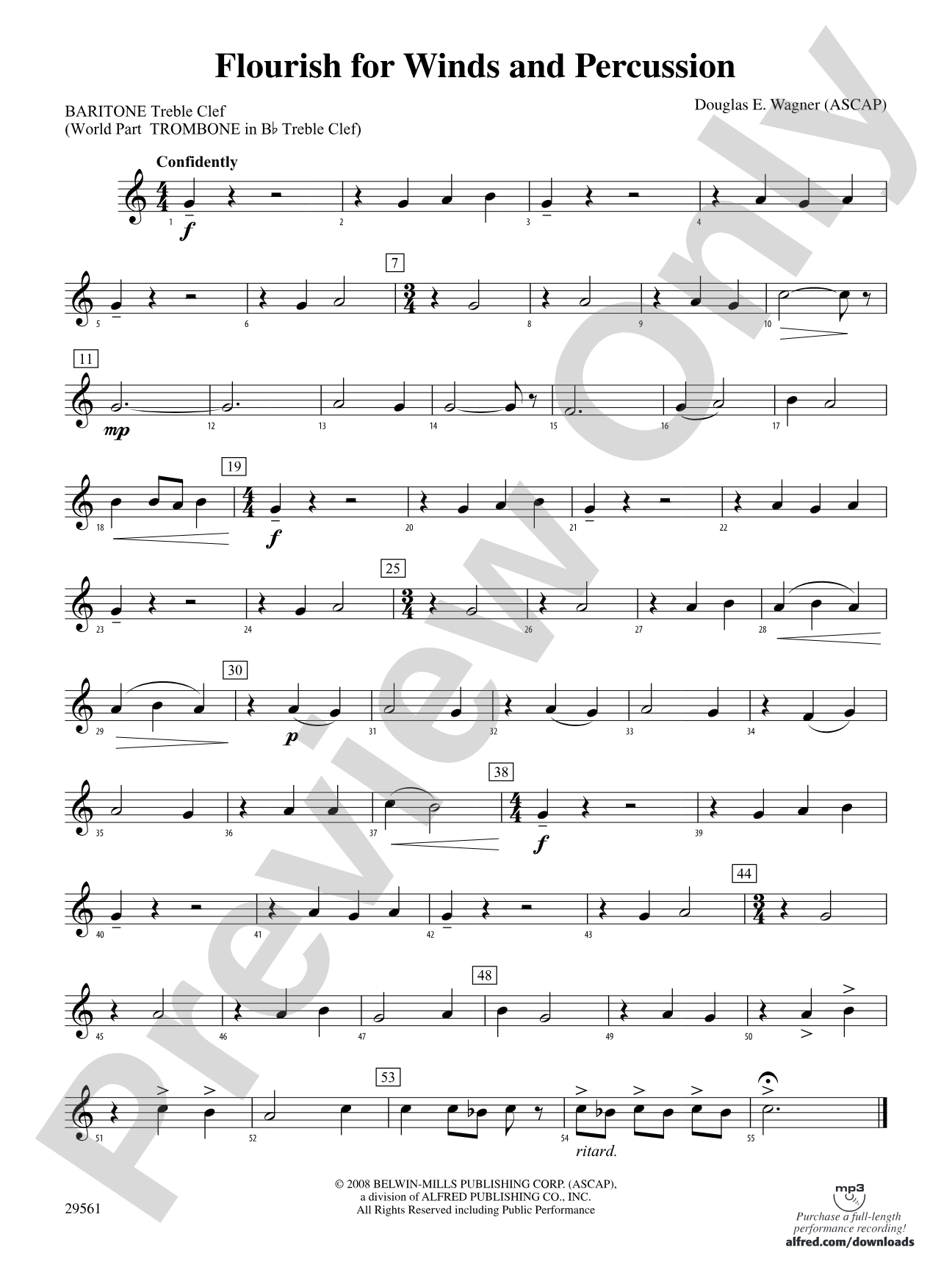 Flourish for Winds and Percussion: Baritone T.C.