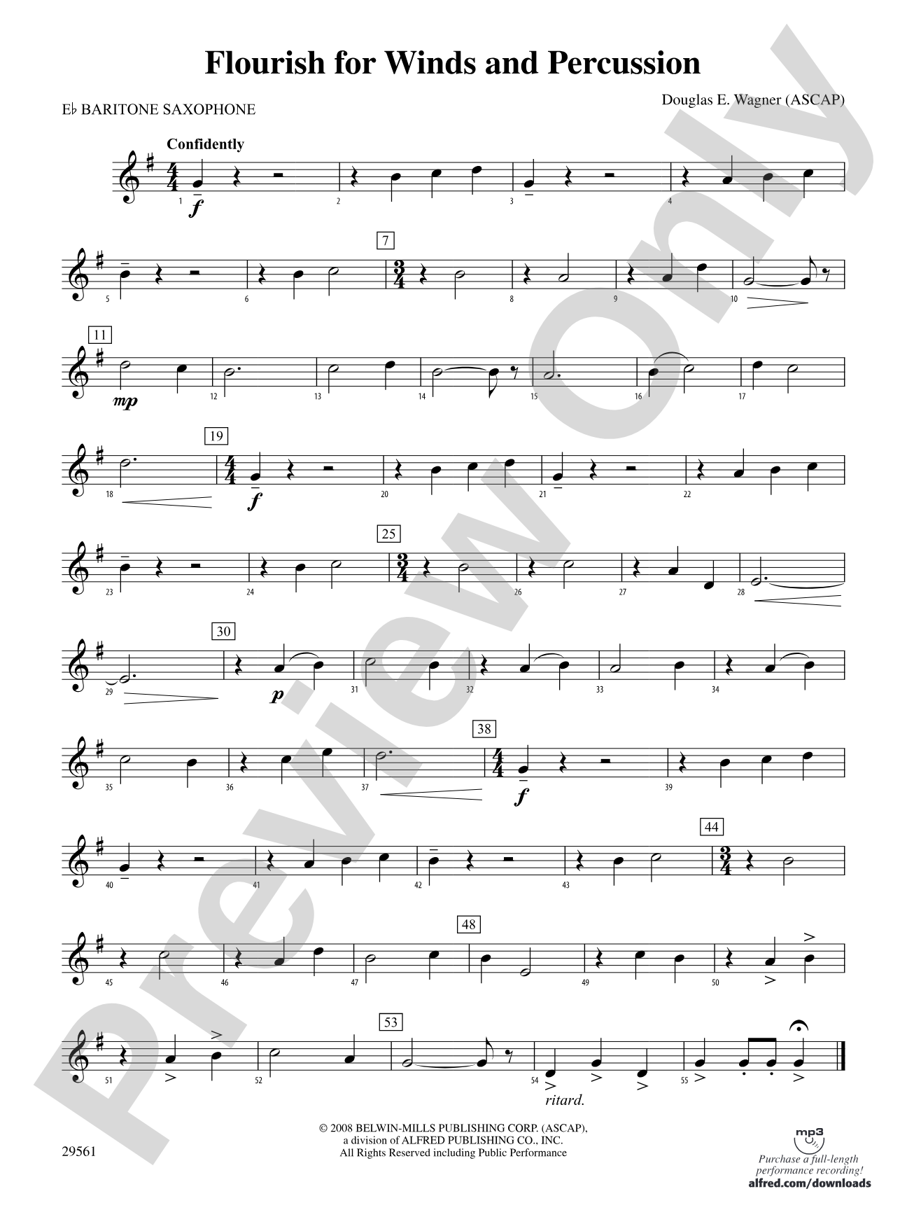 Flourish for Winds and Percussion: E-flat Baritone Saxophone