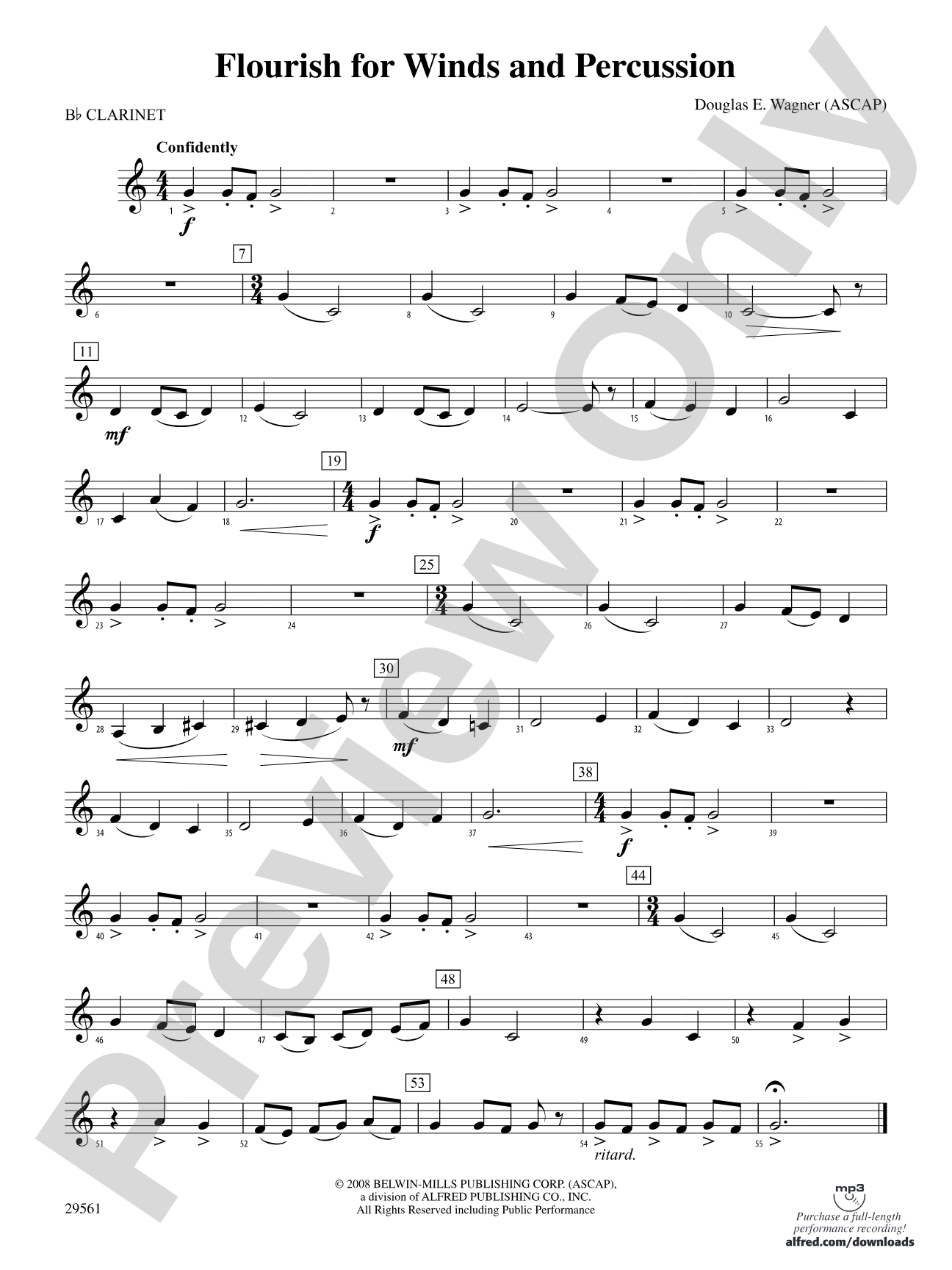 Flourish for Winds and Percussion: 1st B-flat Clarinet