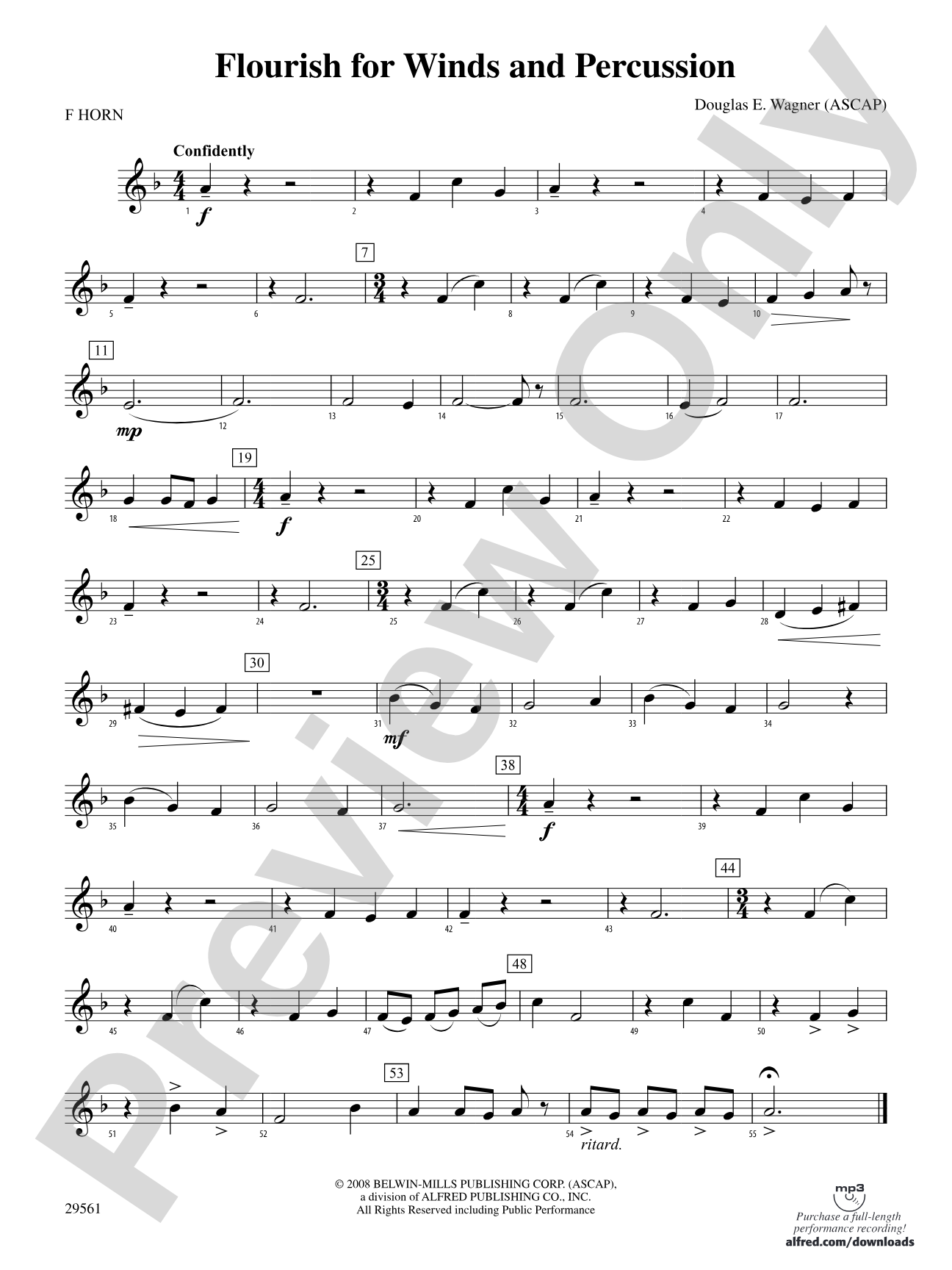 Flourish for Winds and Percussion: 1st F Horn