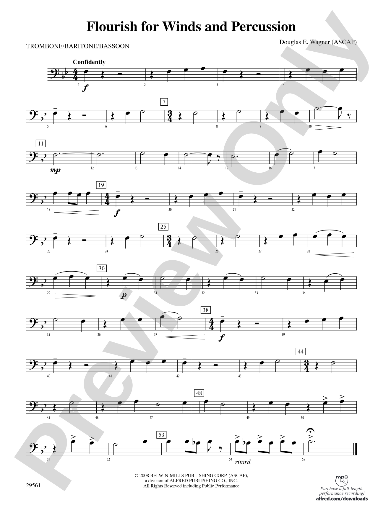Flourish for Winds and Percussion: 1st Trombone