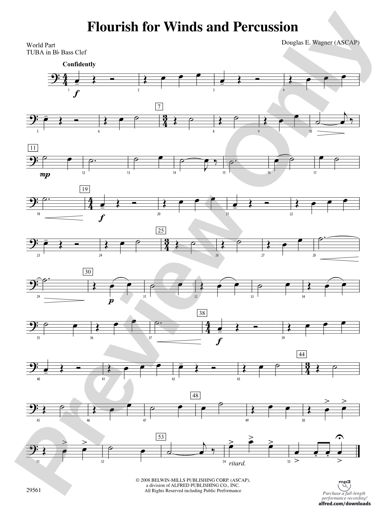 Flourish for Winds and Percussion: (wp) B-flat Tuba B.C.