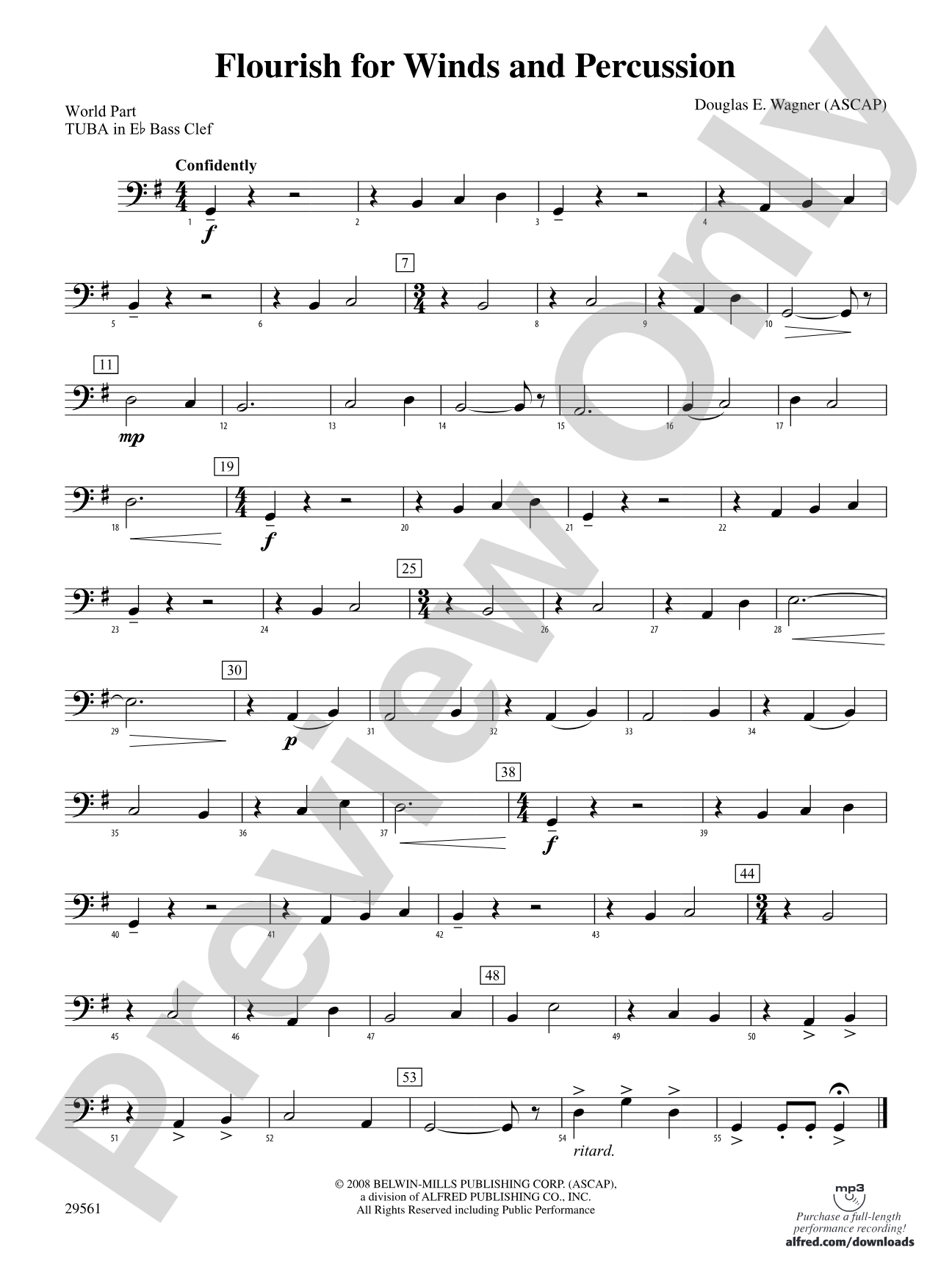 Flourish for Winds and Percussion: (wp) E-flat Tuba B.C.
