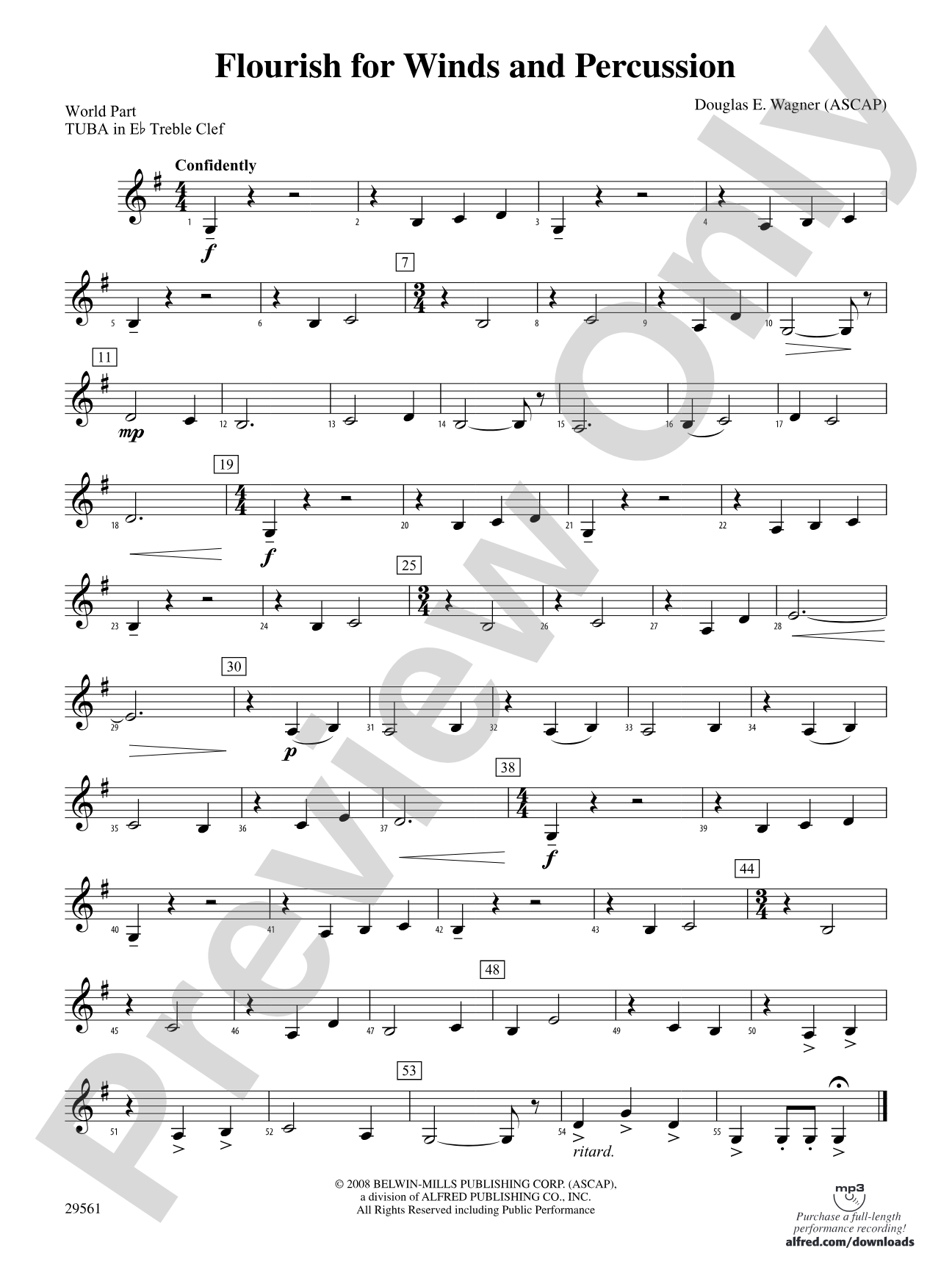 Flourish for Winds and Percussion: (wp) E-flat Tuba T.C.