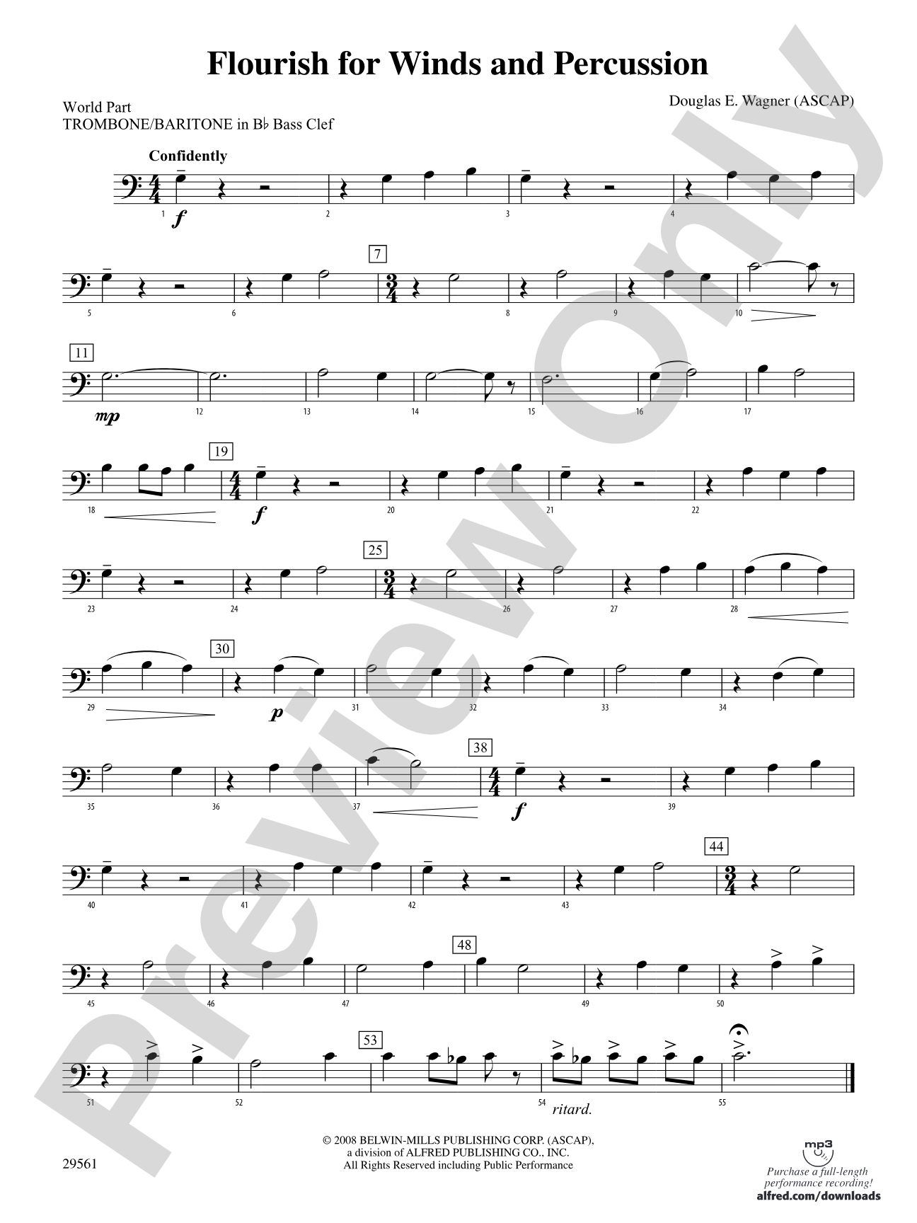 Flourish for Winds and Percussion: (wp) 1st B-flat Trombone B.C.