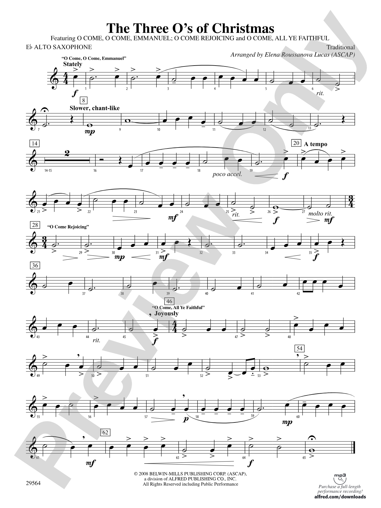 The Three O's of Christmas: E-flat Alto Saxophone