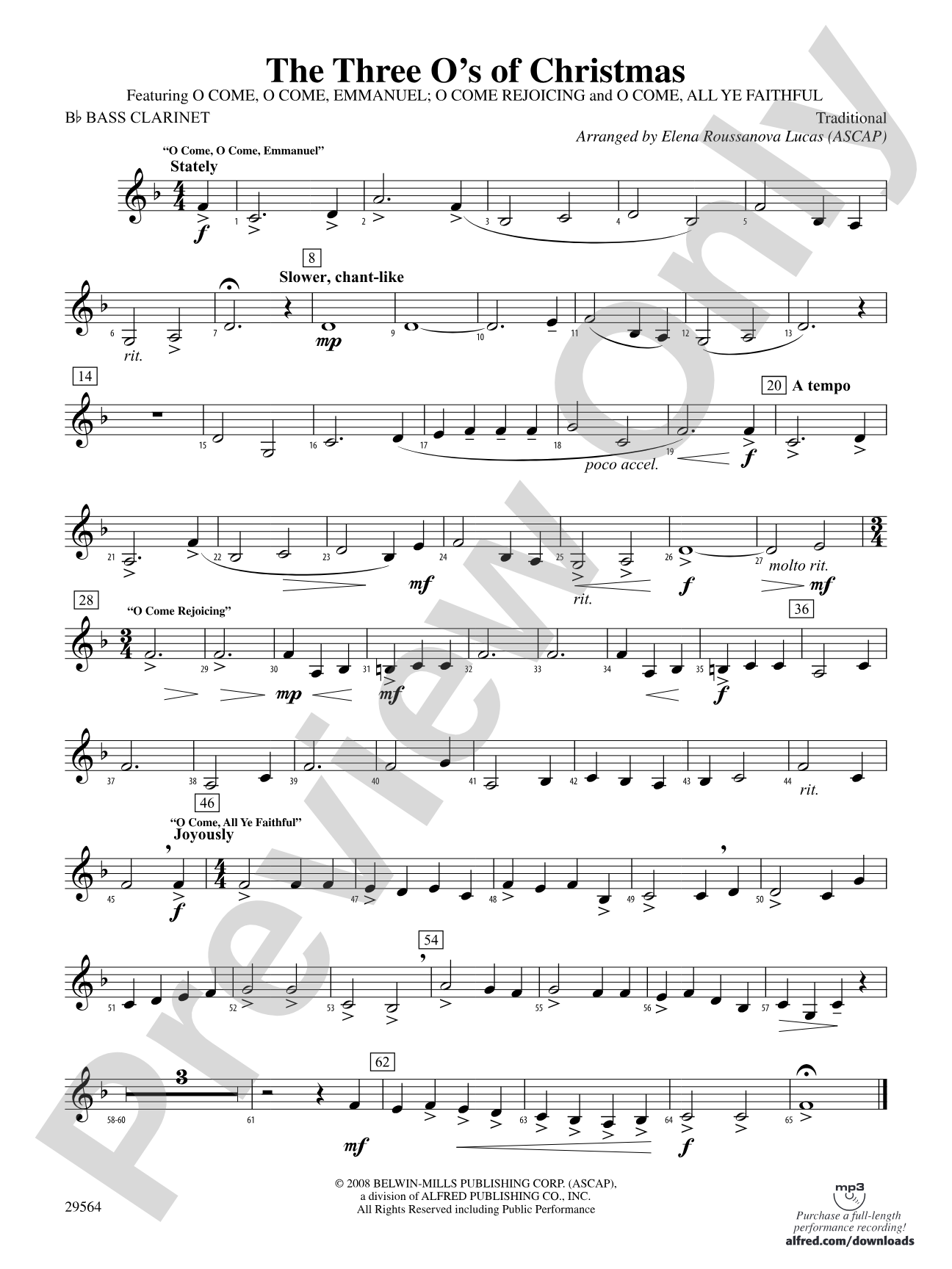 The Three O's of Christmas: B-flat Bass Clarinet
