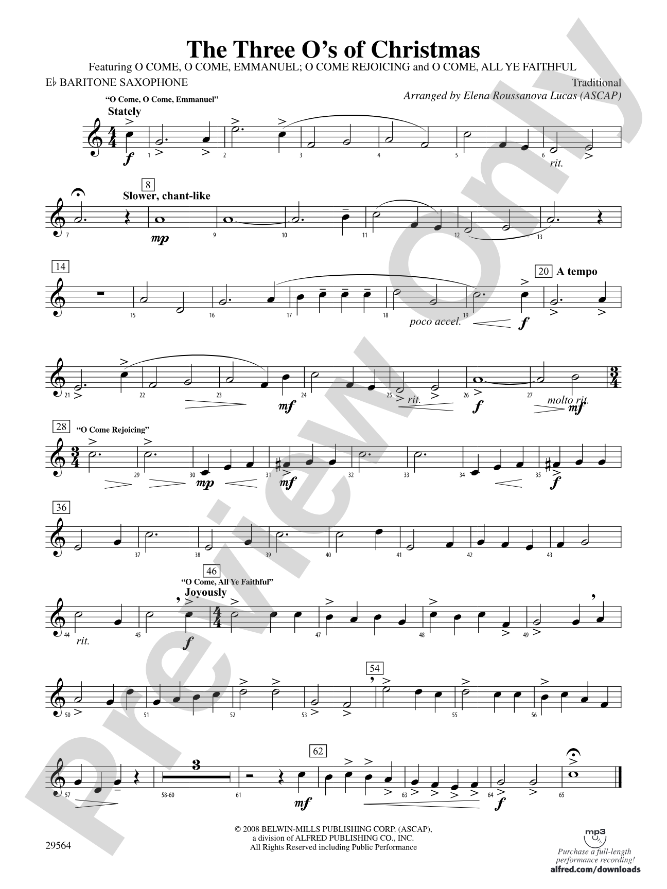The Three O's of Christmas: E-flat Baritone Saxophone