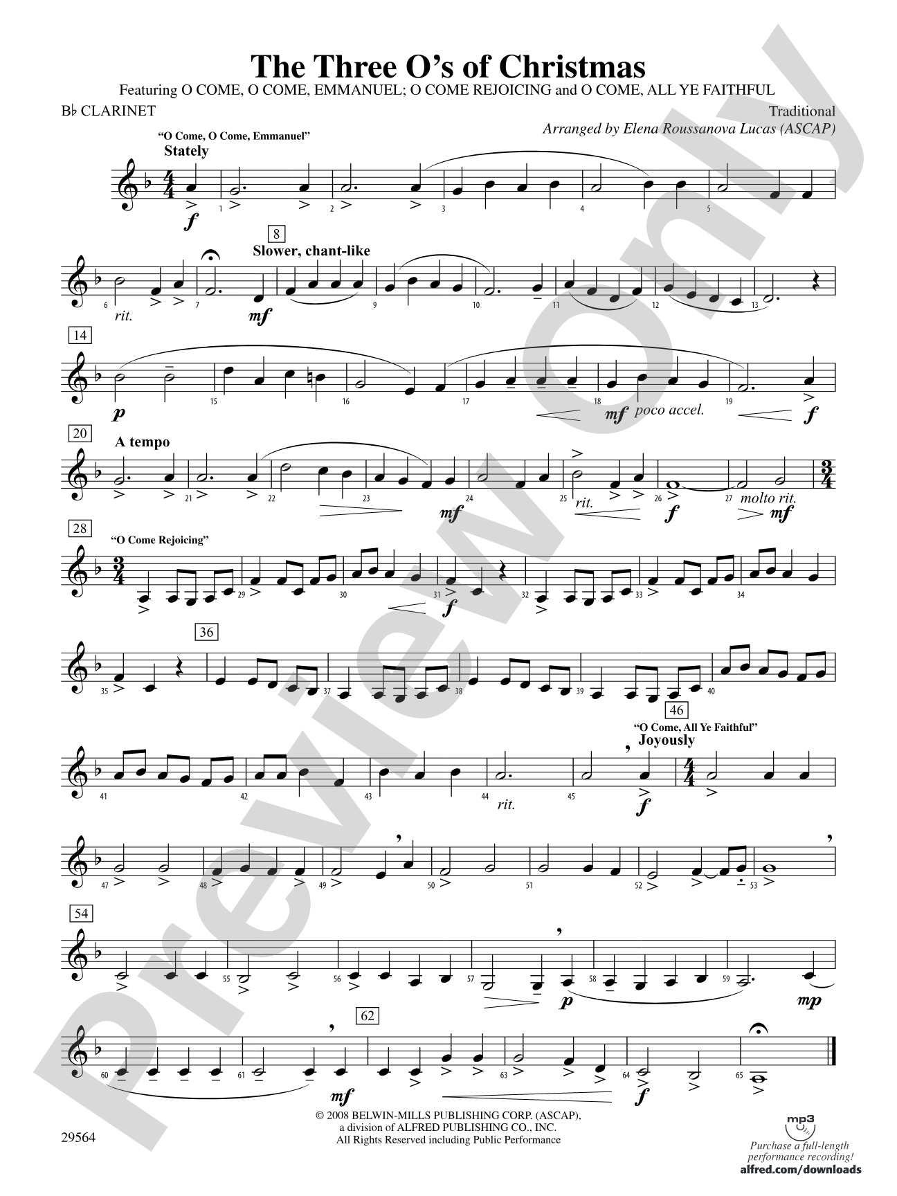 The Three O's of Christmas: 1st B-flat Clarinet