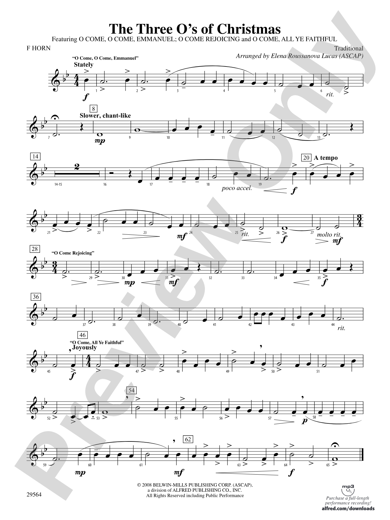 The Three O's of Christmas: 1st F Horn