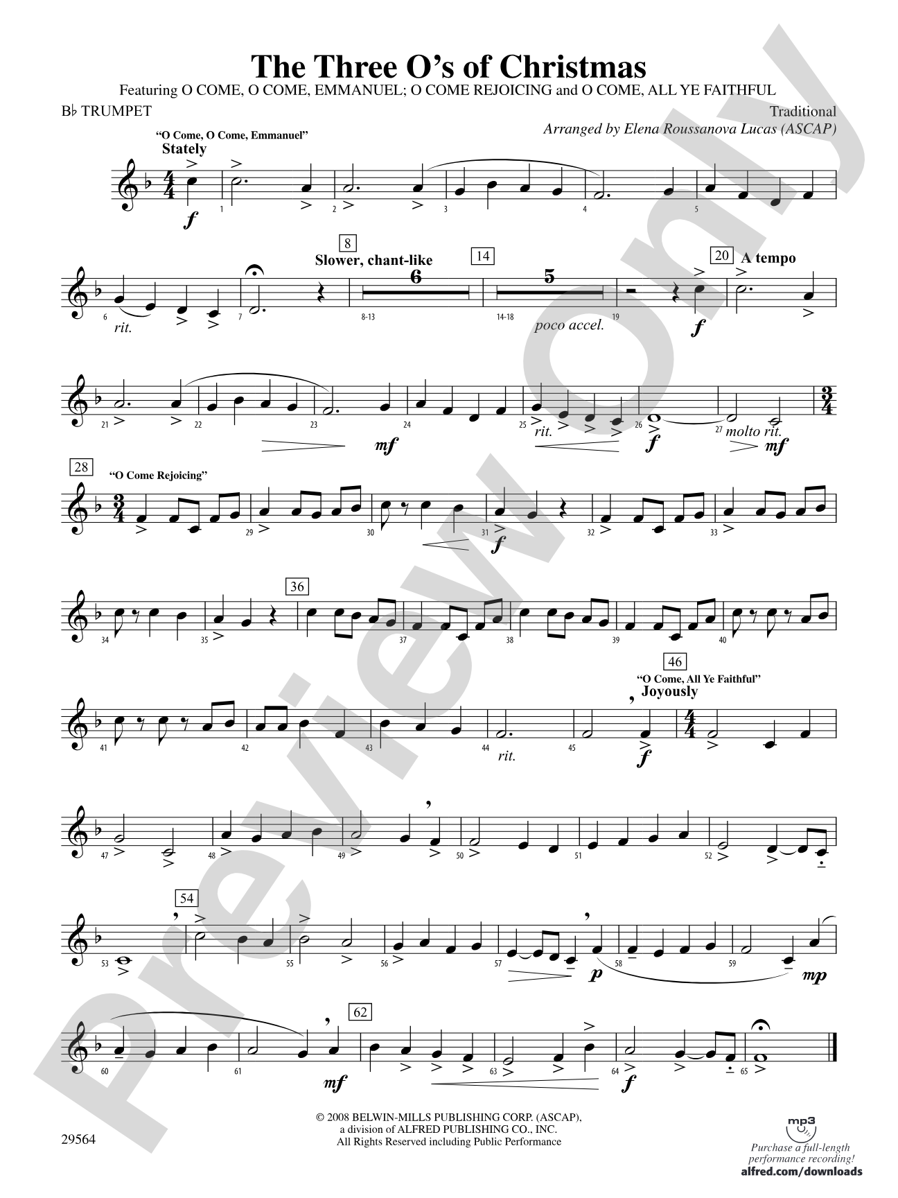 The Three O's of Christmas: 1st B-flat Trumpet