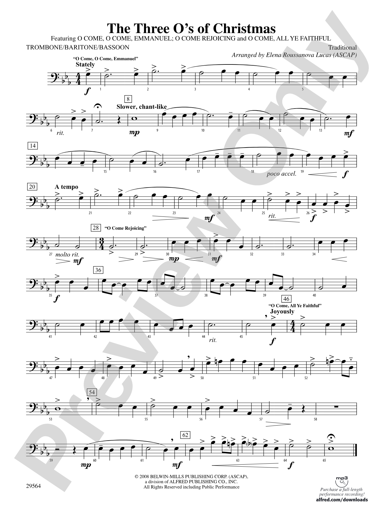 The Three O's of Christmas: 1st Trombone