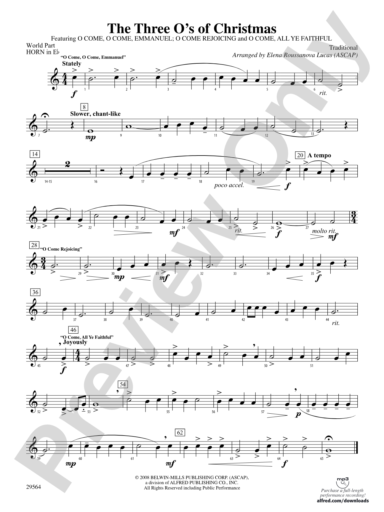 The Three O's of Christmas: (wp) 1st Horn in E-flat