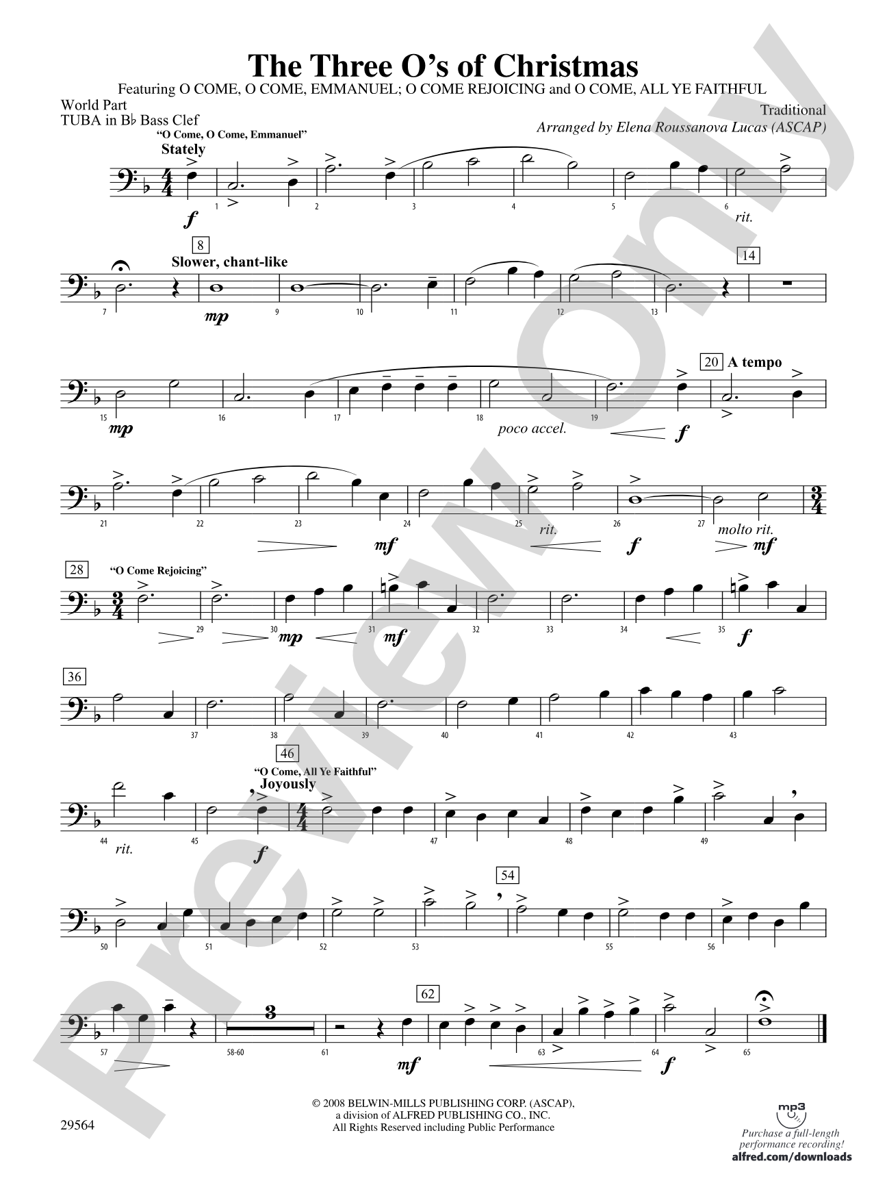 The Three O's of Christmas: (wp) B-flat Tuba B.C.