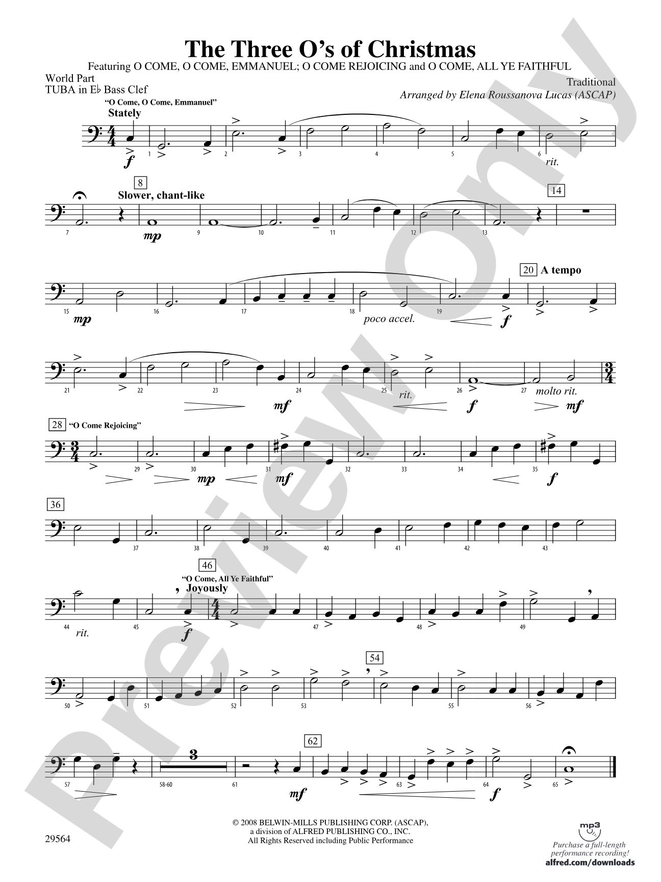 The Three O's of Christmas: (wp) E-flat Tuba B.C.