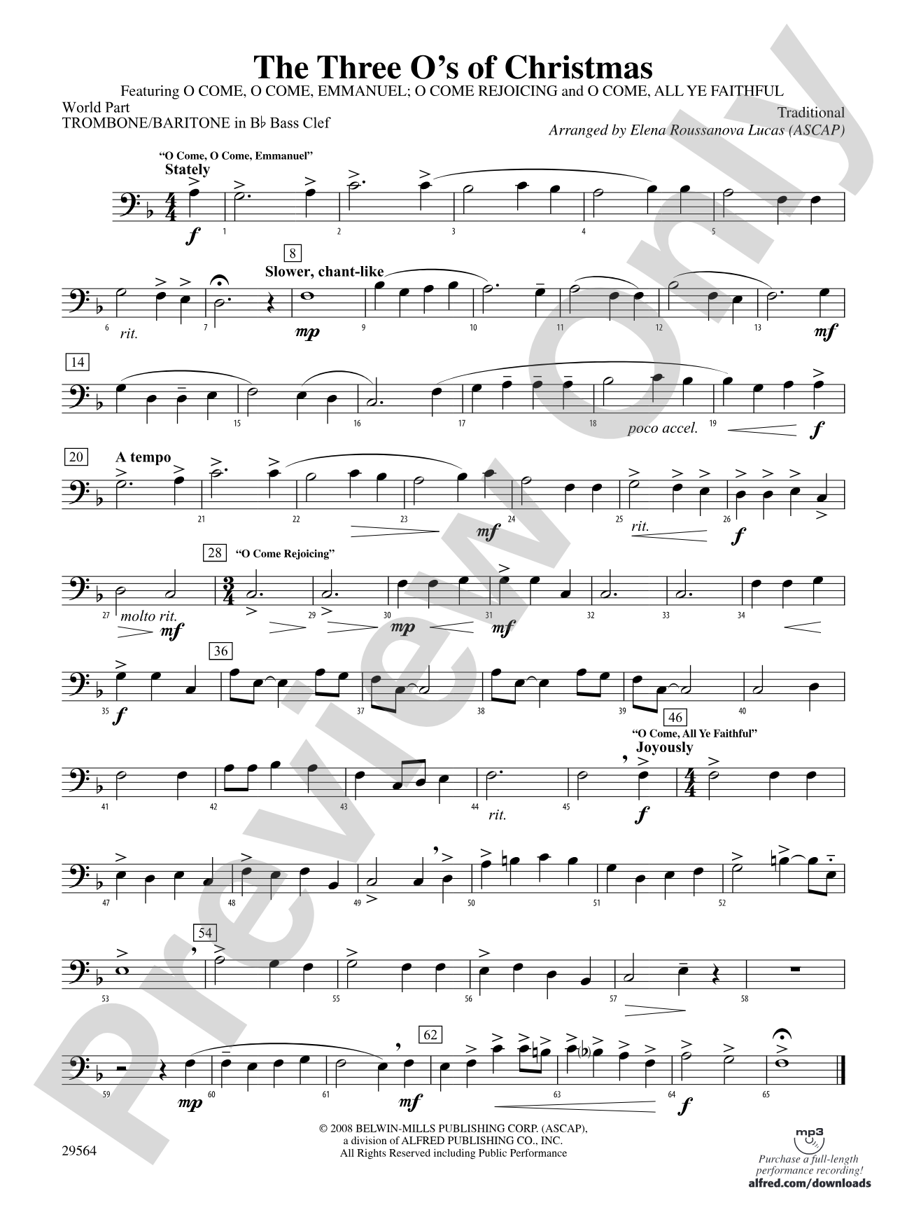 The Three O's of Christmas: (wp) 1st B-flat Trombone B.C.