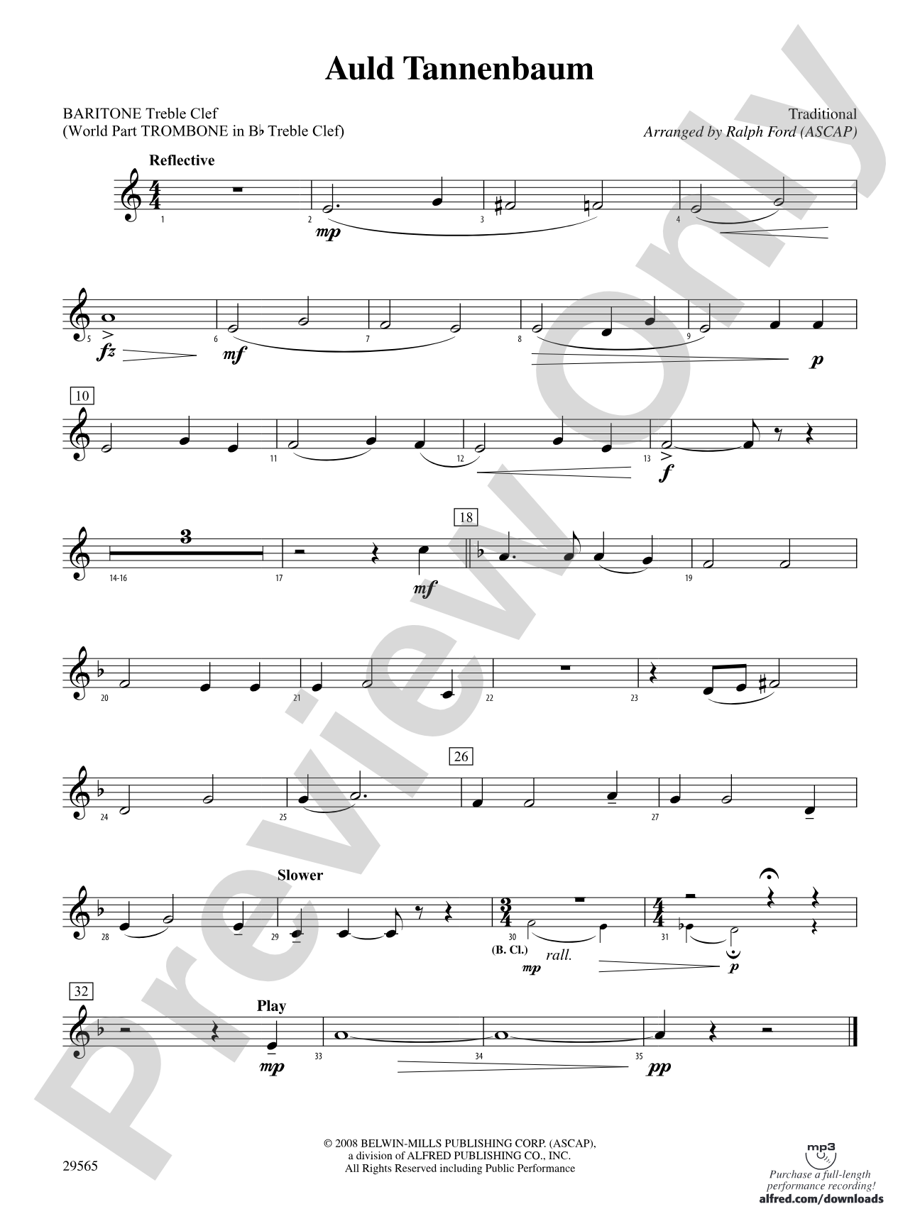 Auld Tannenbaum: Baritone T.C.