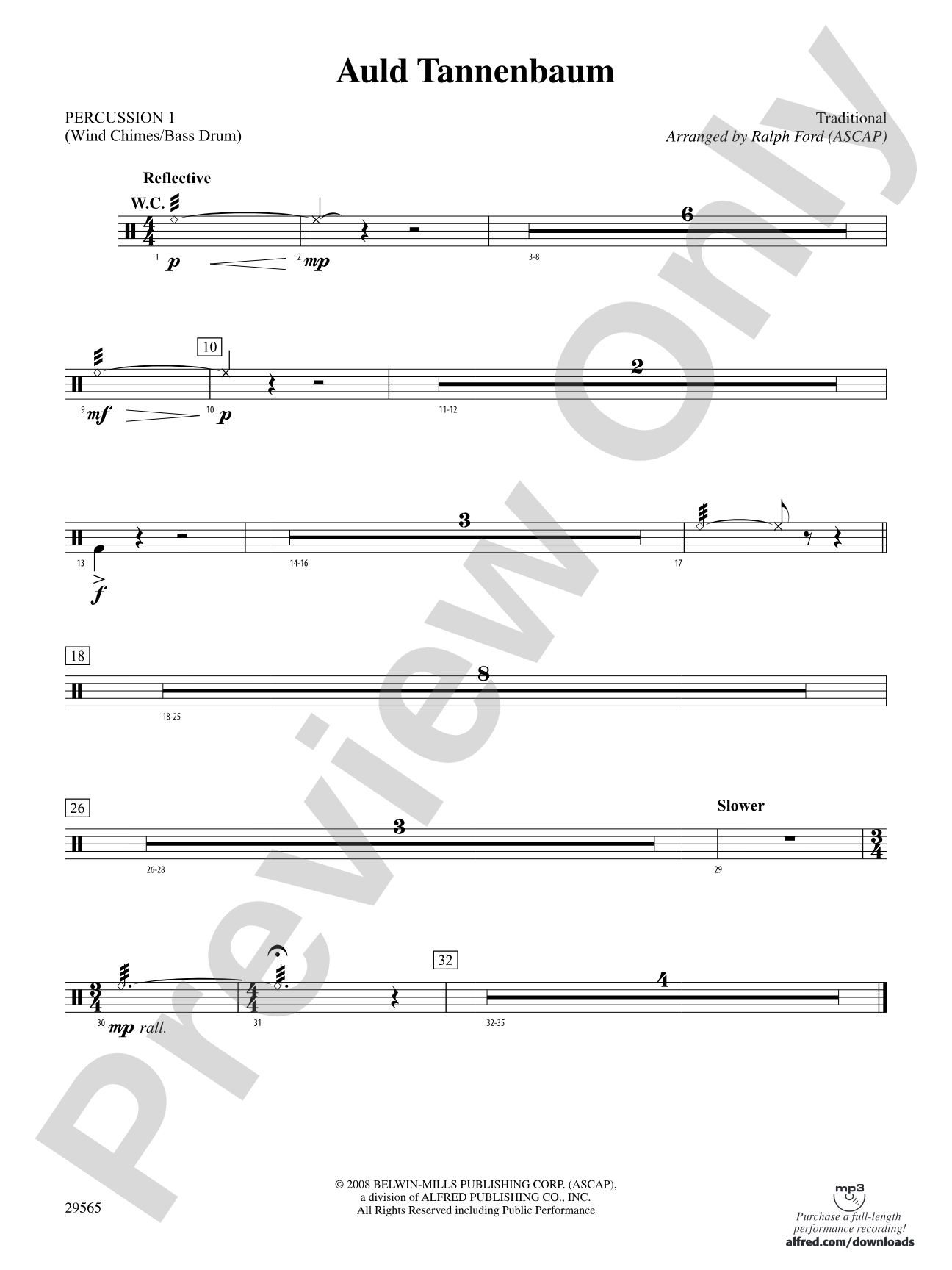 Auld Tannenbaum: 1st Percussion