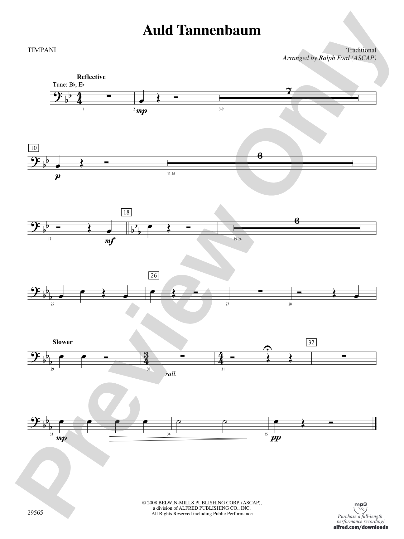 Auld Tannenbaum: Timpani