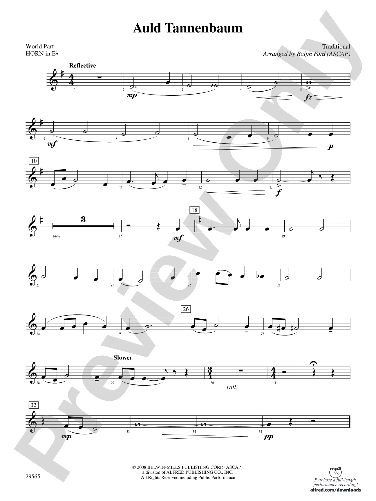 Auld Tannenbaum: (wp) 1st Horn in E-flat
