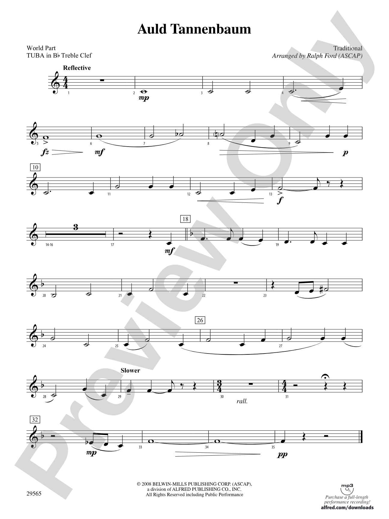 Auld Tannenbaum: (wp) B-flat Tuba T.C.