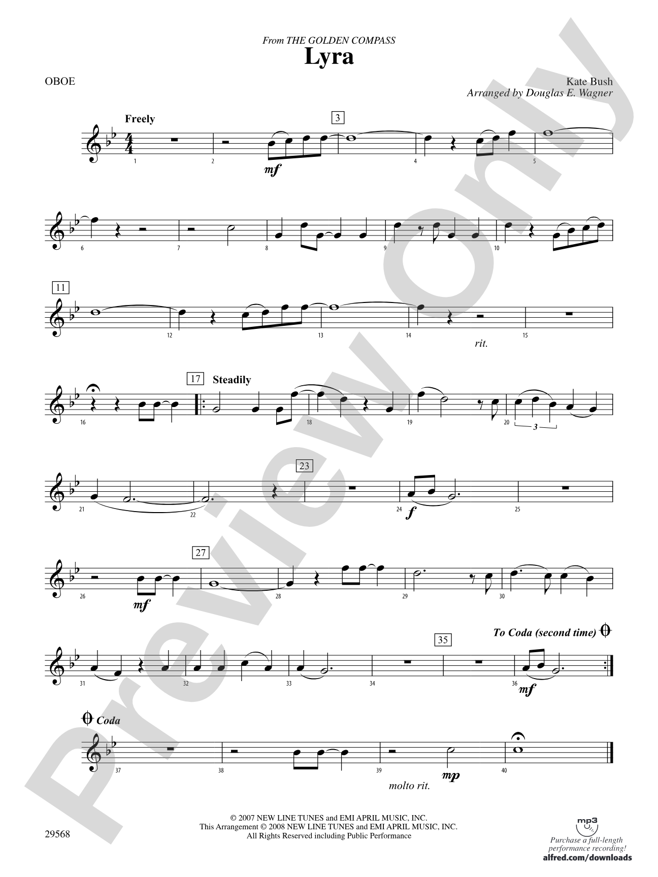 Lyra (from The Golden Compass): Oboe