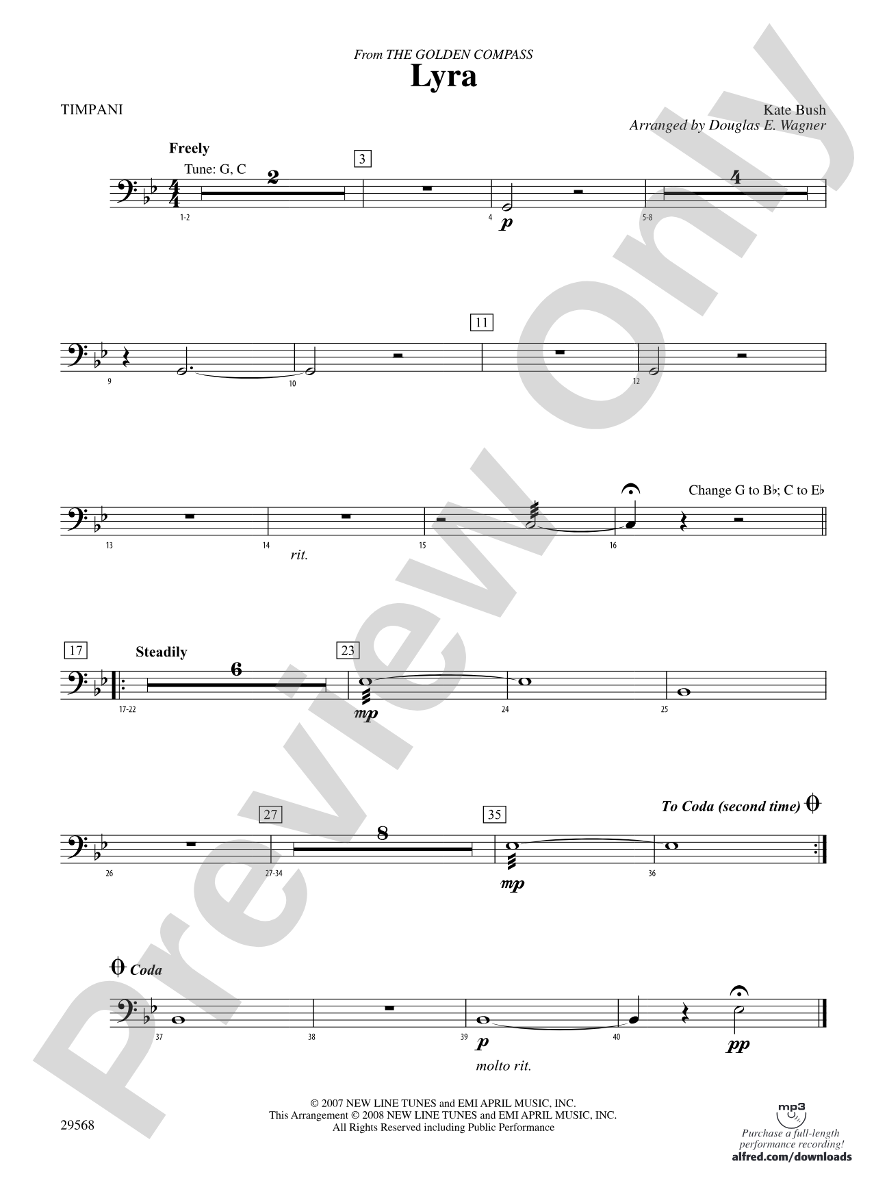 Lyra (from The Golden Compass): Timpani