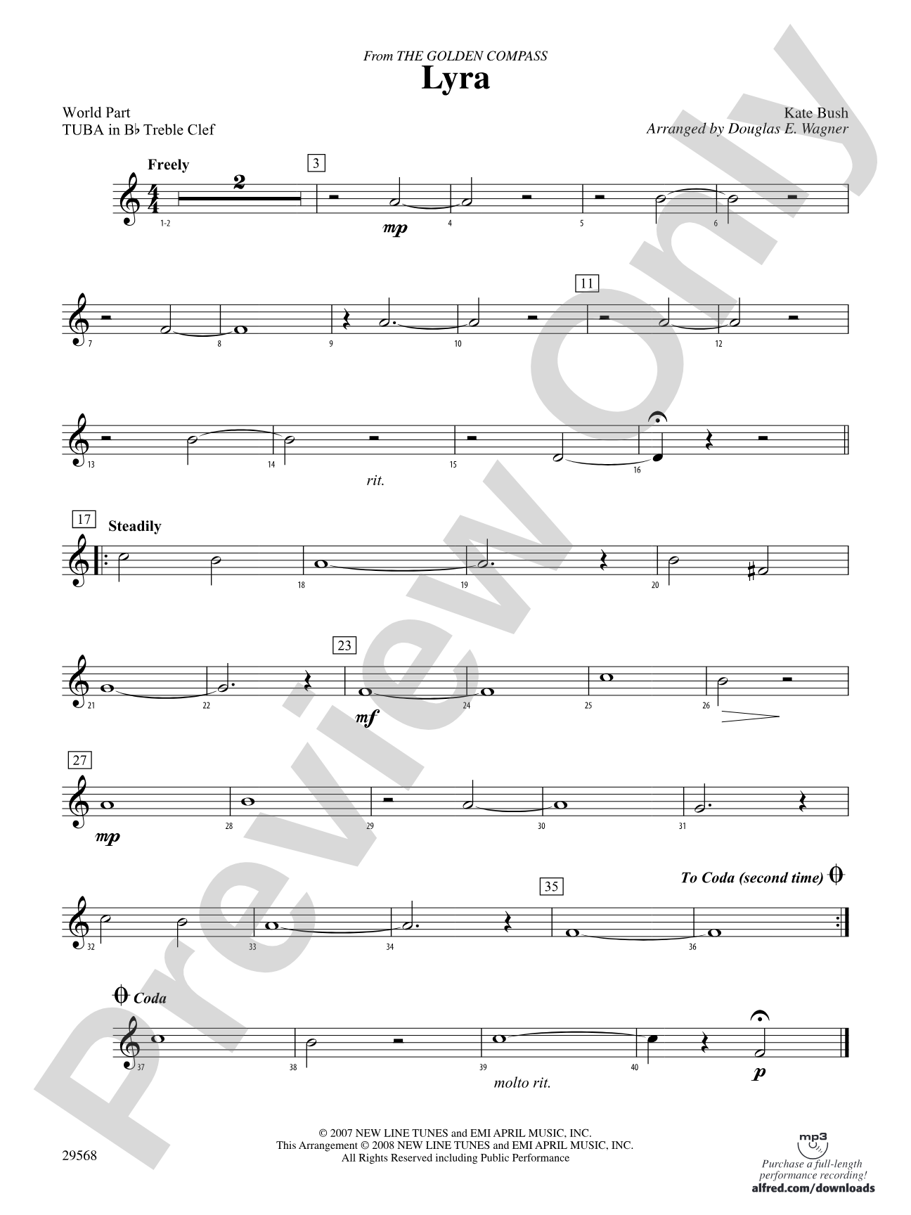 Lyra (from The Golden Compass): (wp) B-flat Tuba T.C.