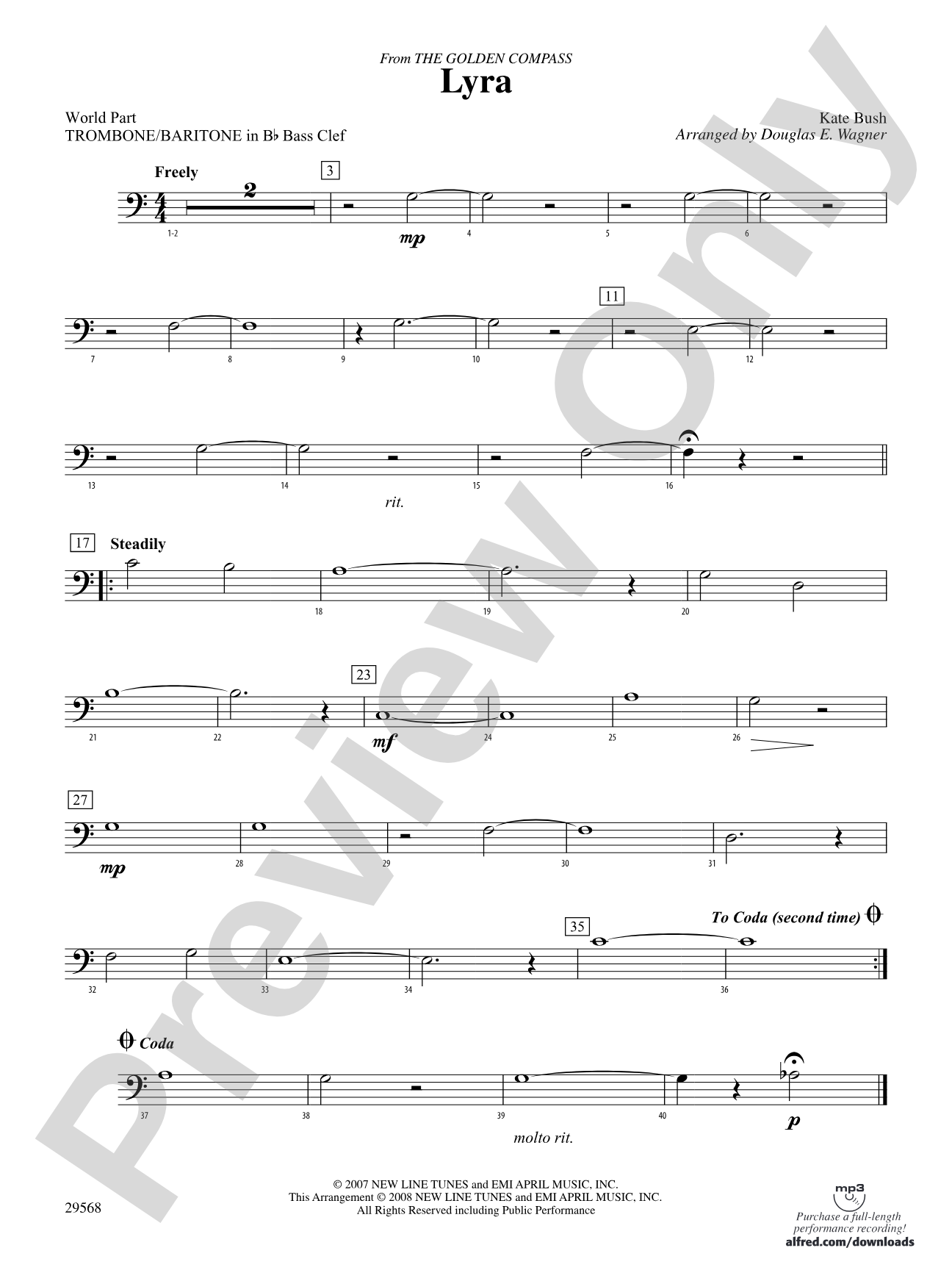 Lyra (from The Golden Compass): (wp) 1st B-flat Trombone B.C.