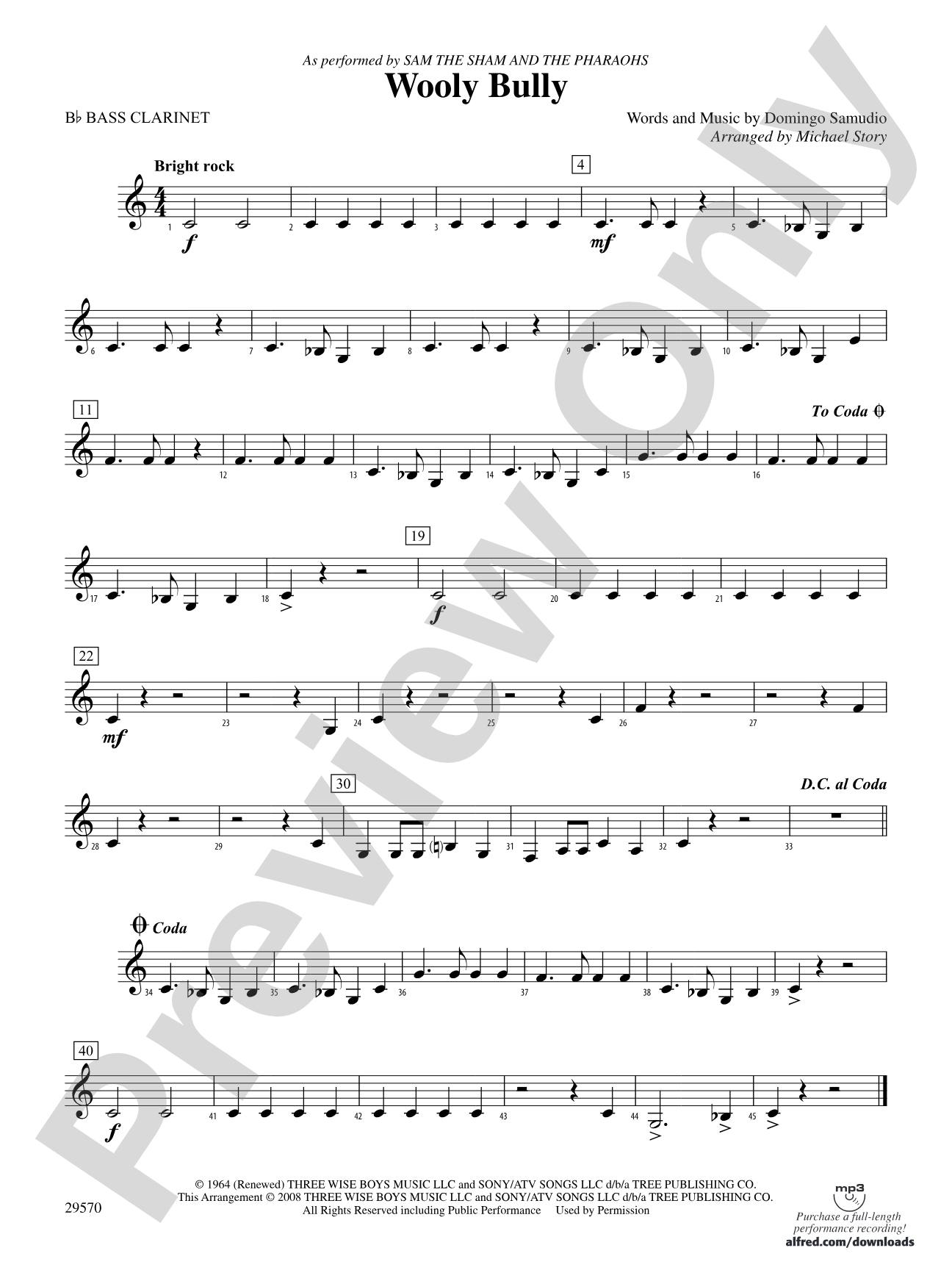 Wooly Bully: B-flat Bass Clarinet