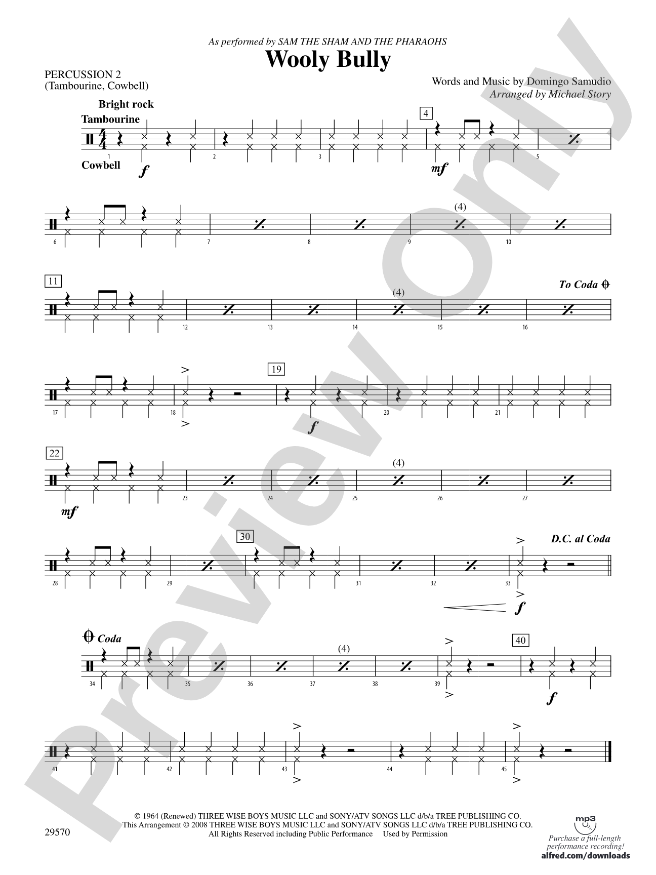 Wooly Bully: 2nd Percussion