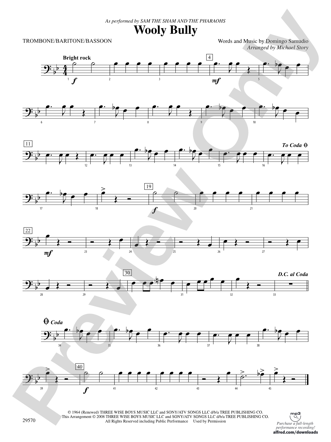 Wooly Bully: 1st Trombone