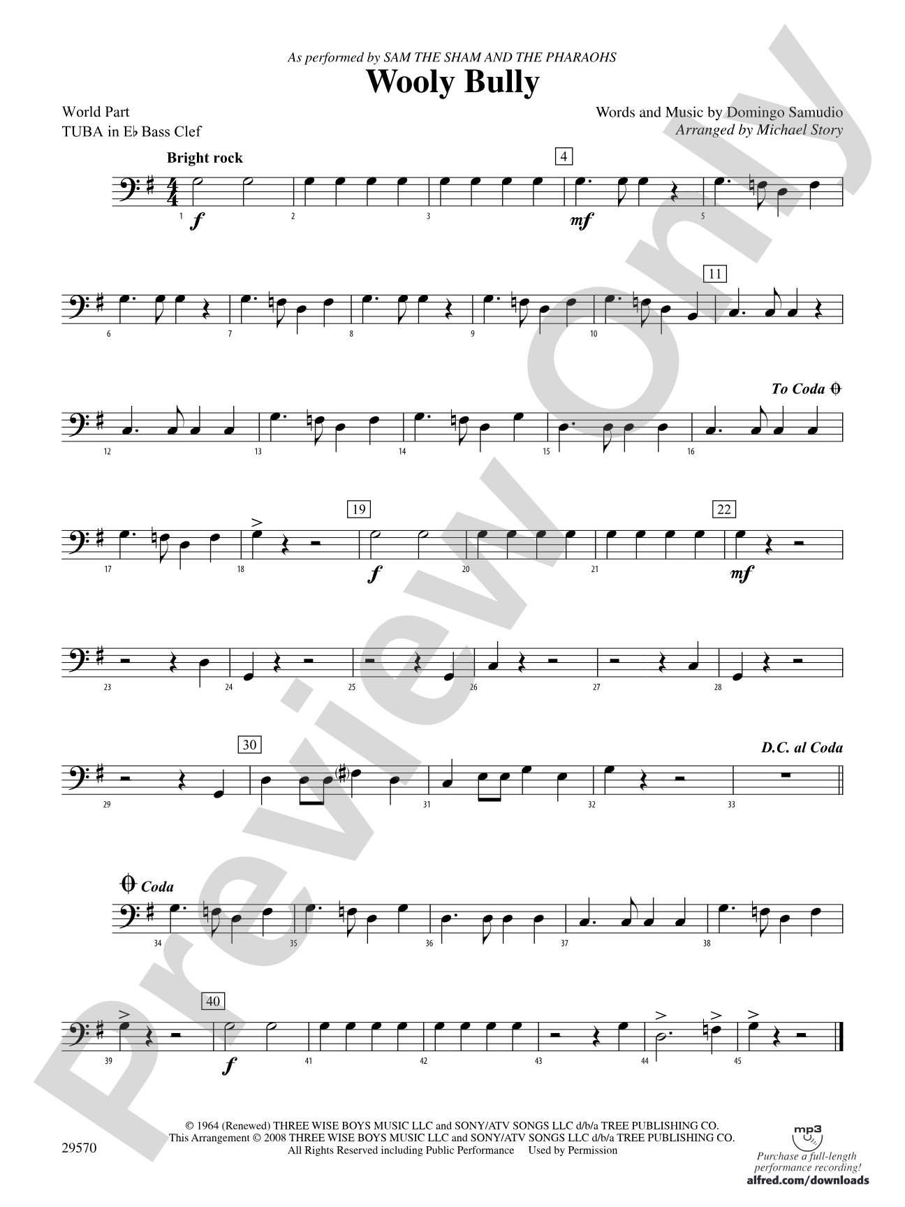 Wooly Bully: (wp) E-flat Tuba B.C.