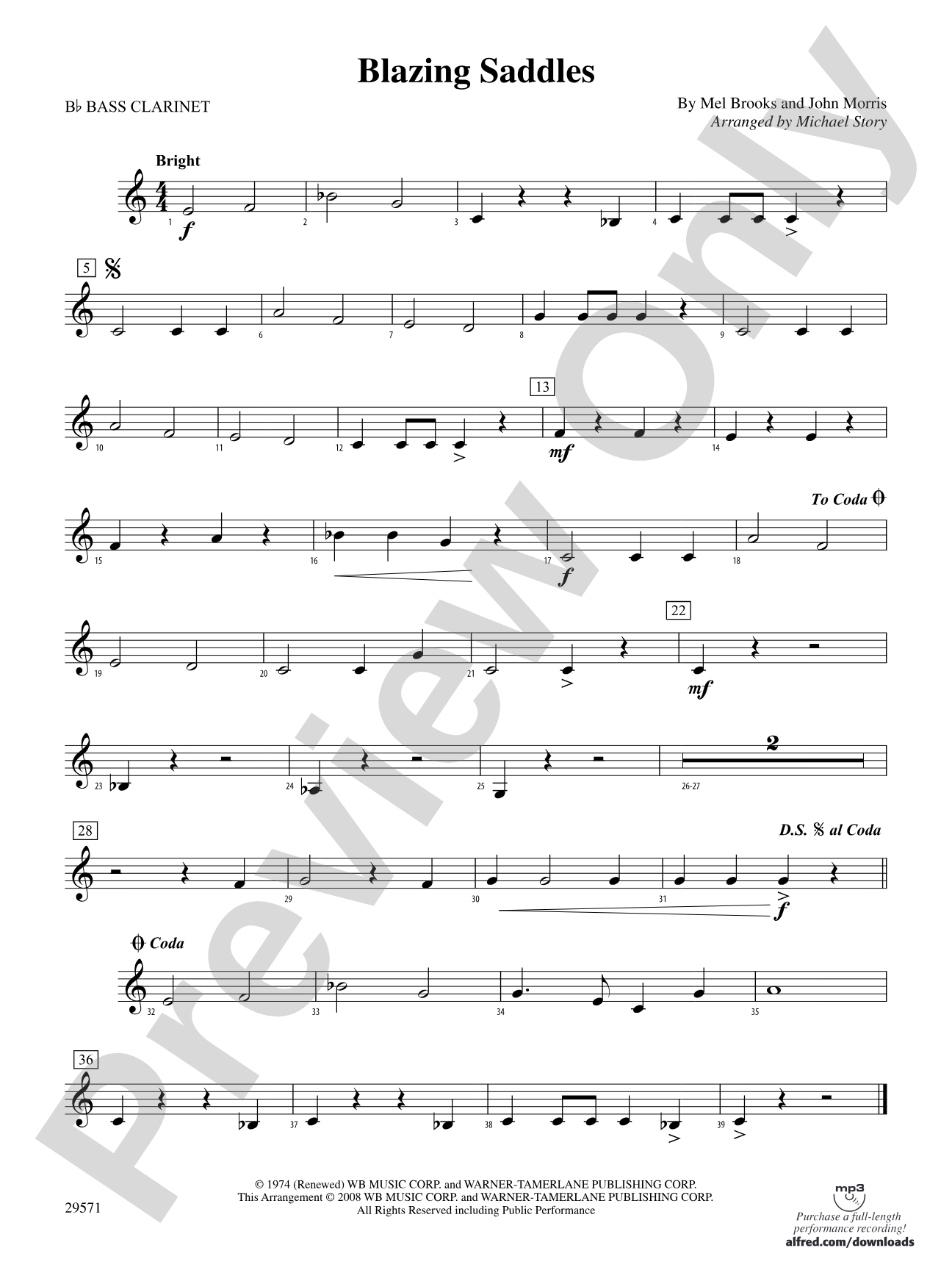 Blazing Saddles: B-flat Bass Clarinet