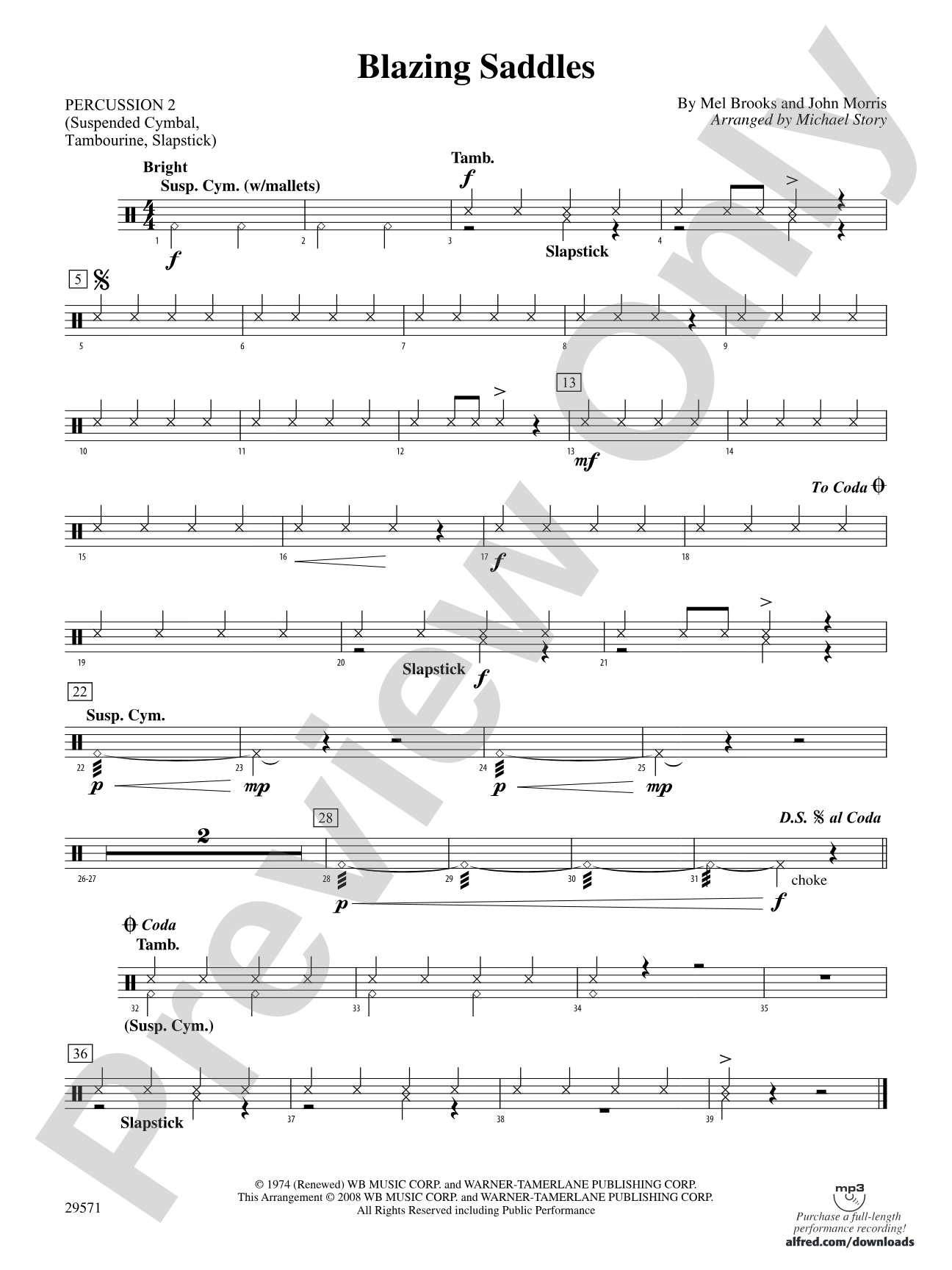 Blazing Saddles: 2nd Percussion