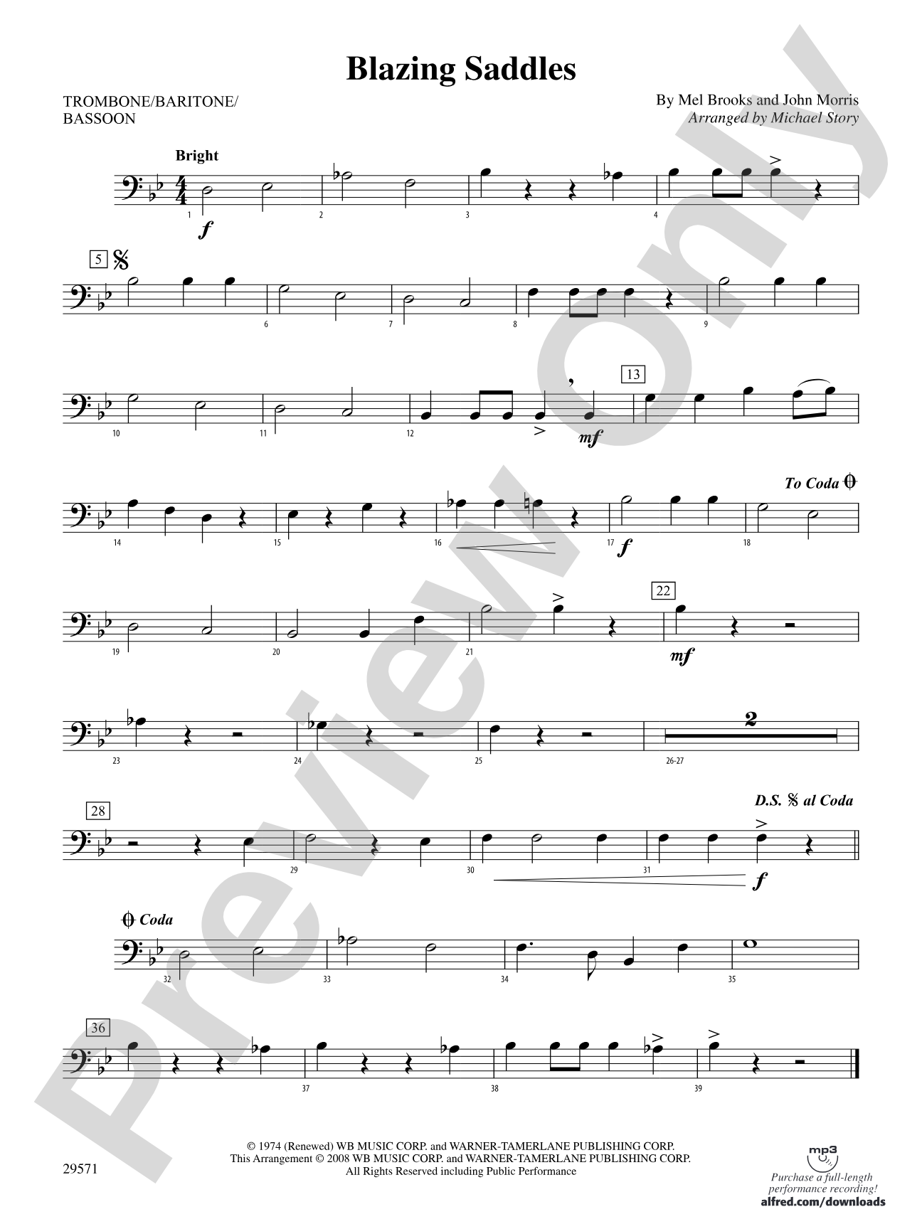 Blazing Saddles: 1st Trombone