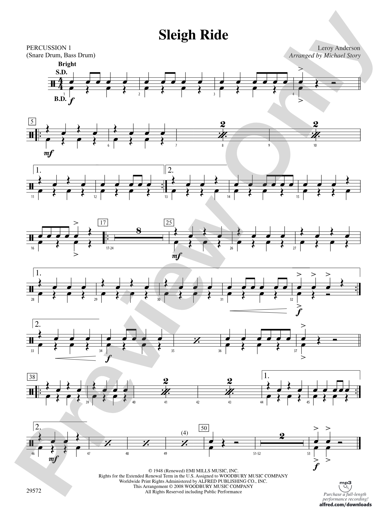 Sleigh Ride: 1st Percussion