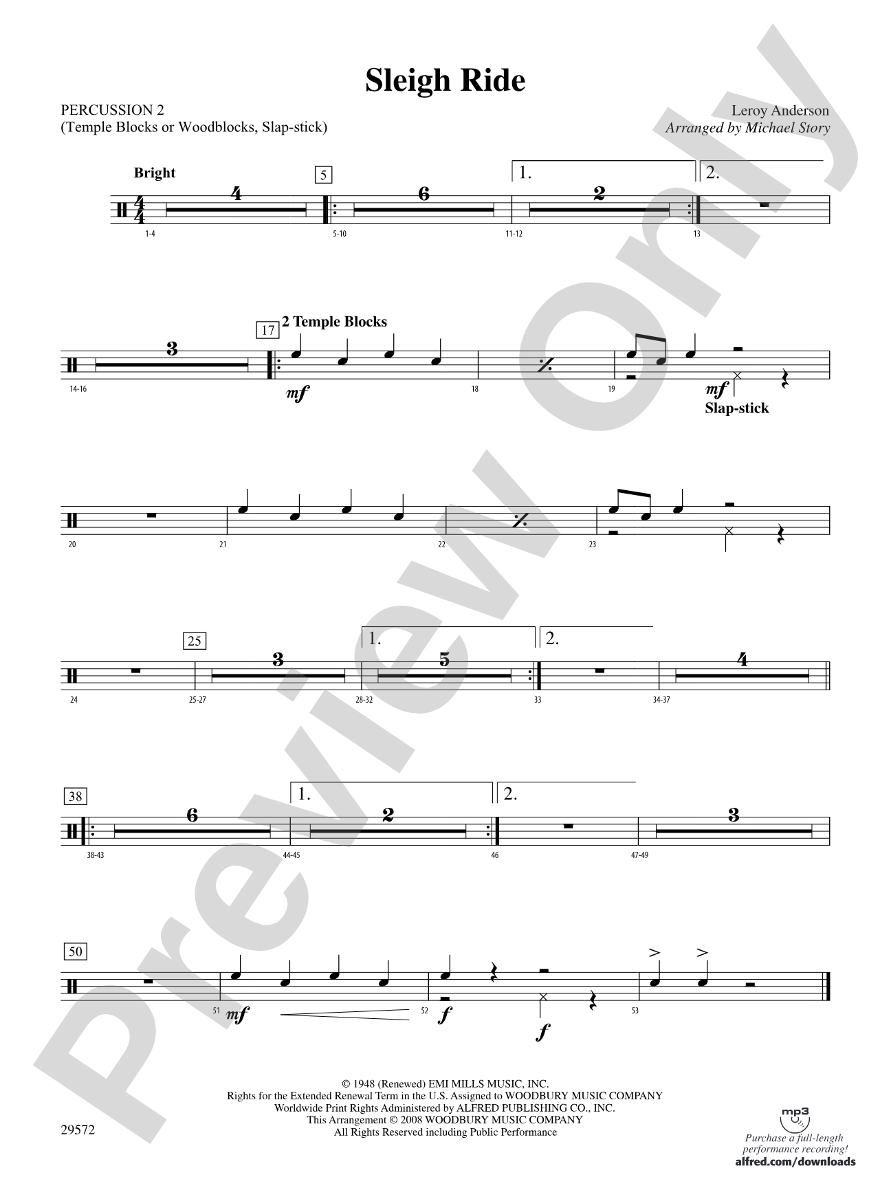 Sleigh Ride: 2nd Percussion