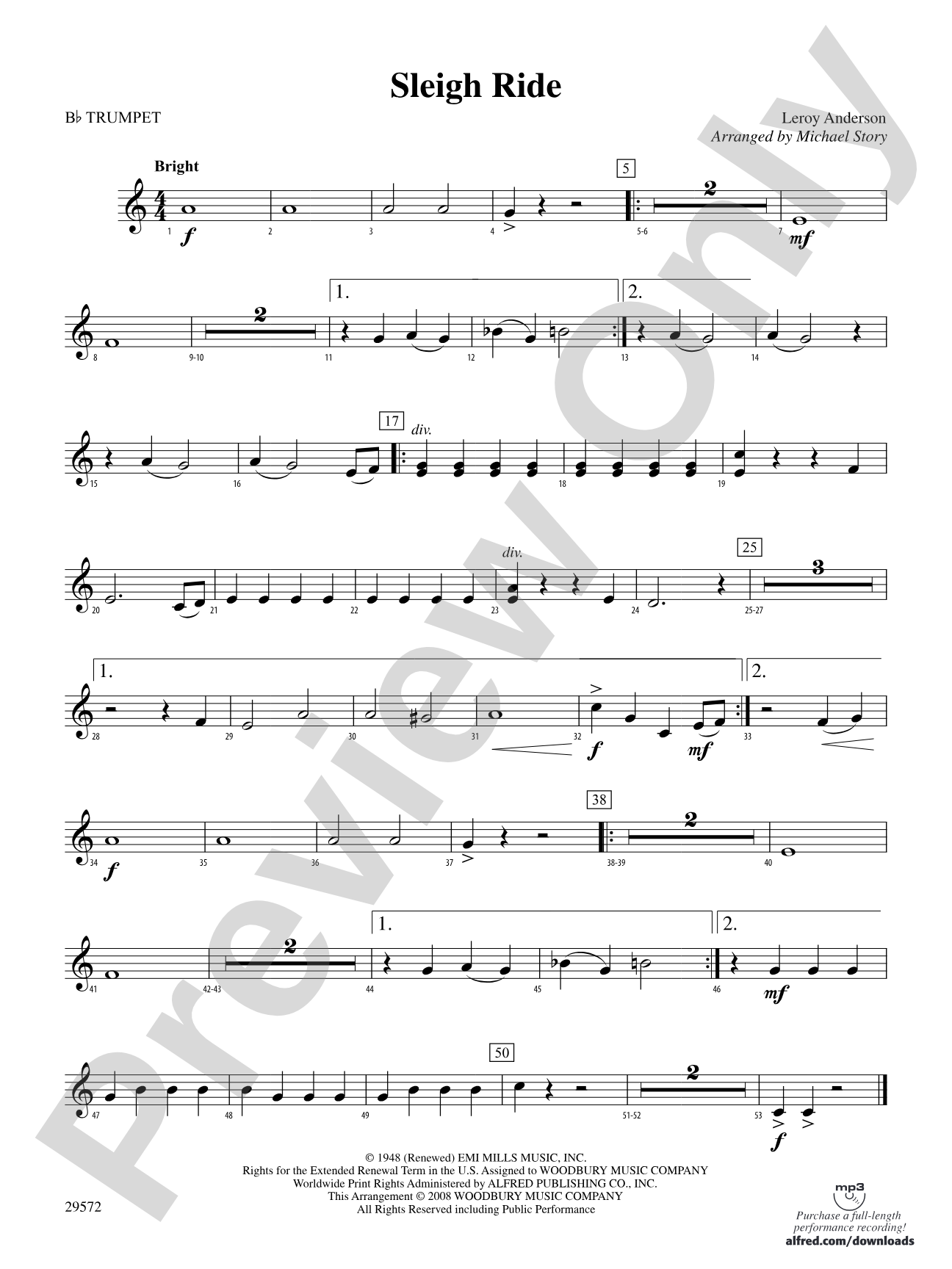 Sleigh Ride: 1st B-flat Trumpet
