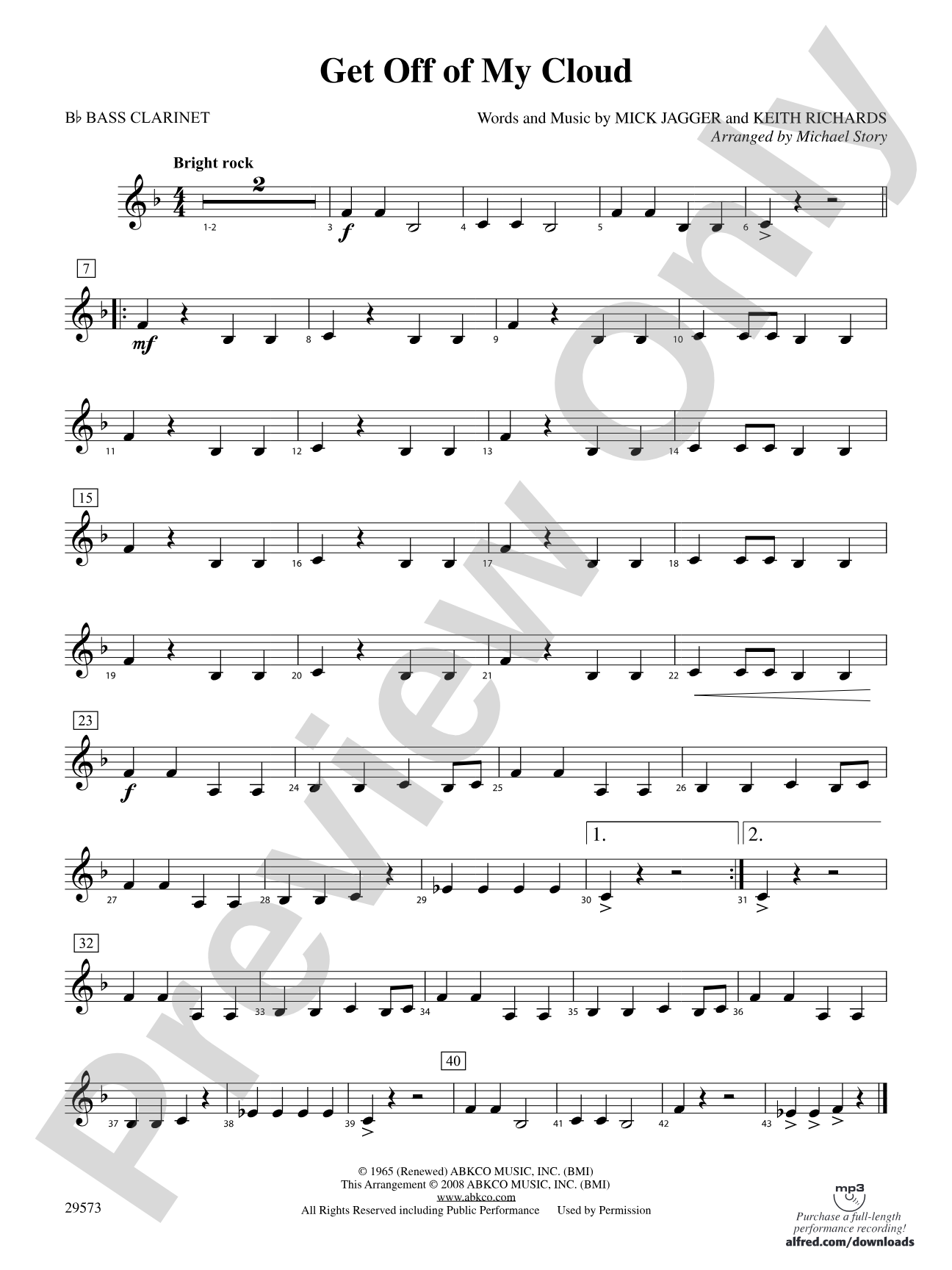 Get Off of My Cloud: B-flat Bass Clarinet